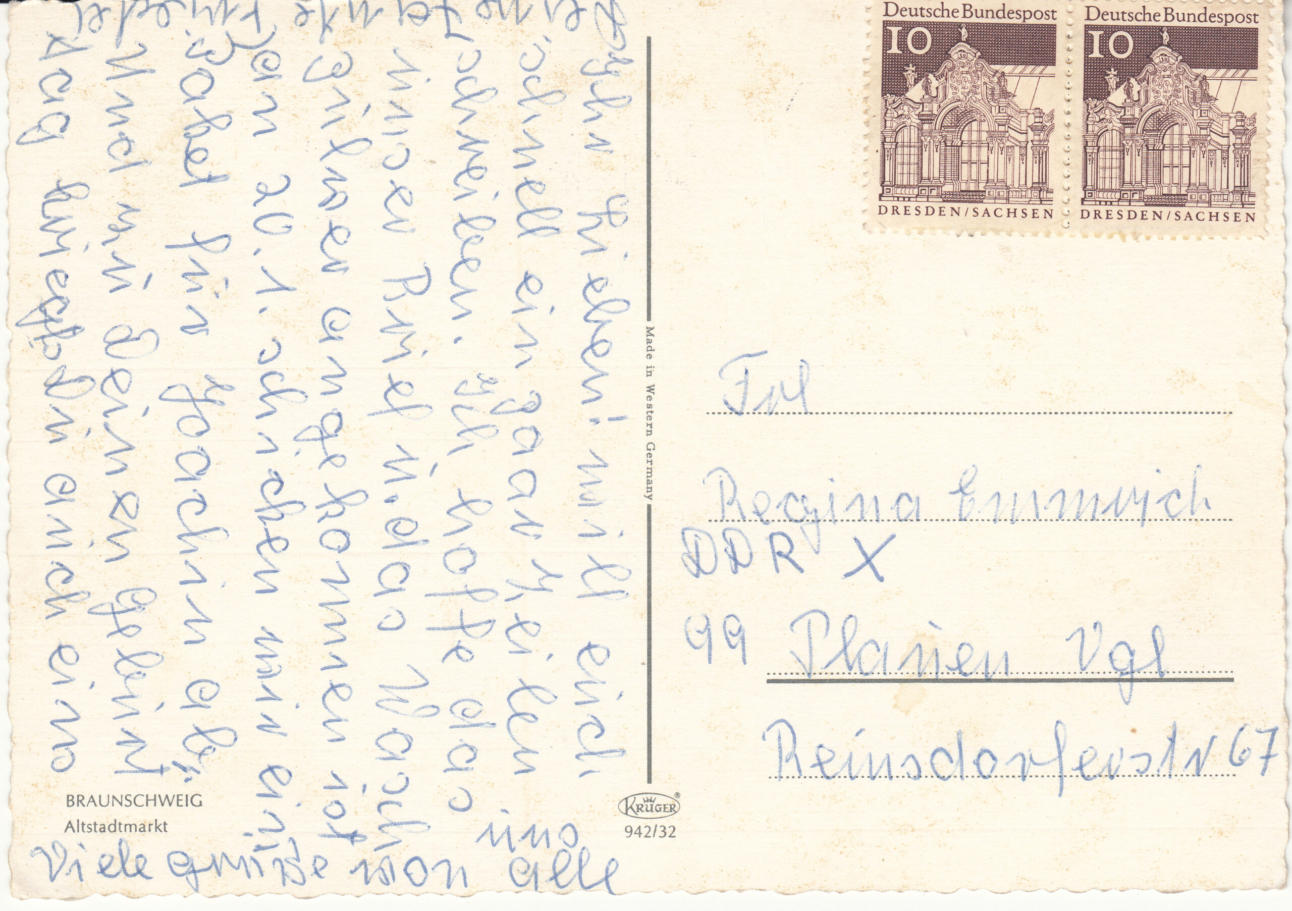 0.942G- 32 Krüger Postcard Germany Braunschweig_0001