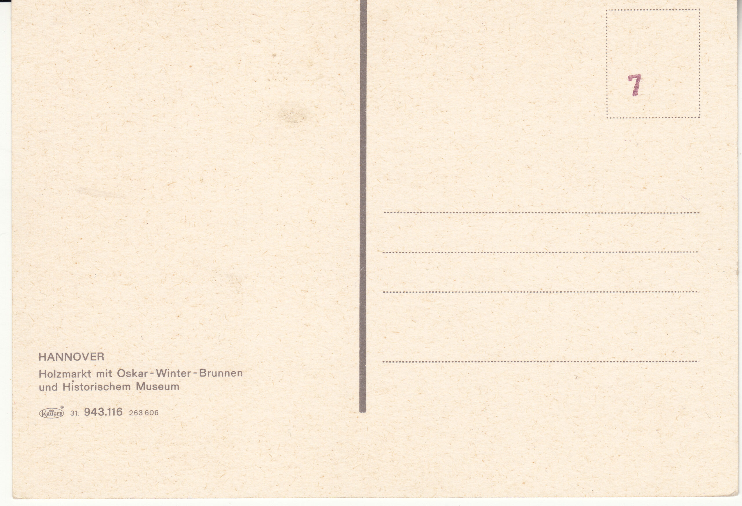 0.943G-116.31 Krüger Postcard Germany Hannover_0001