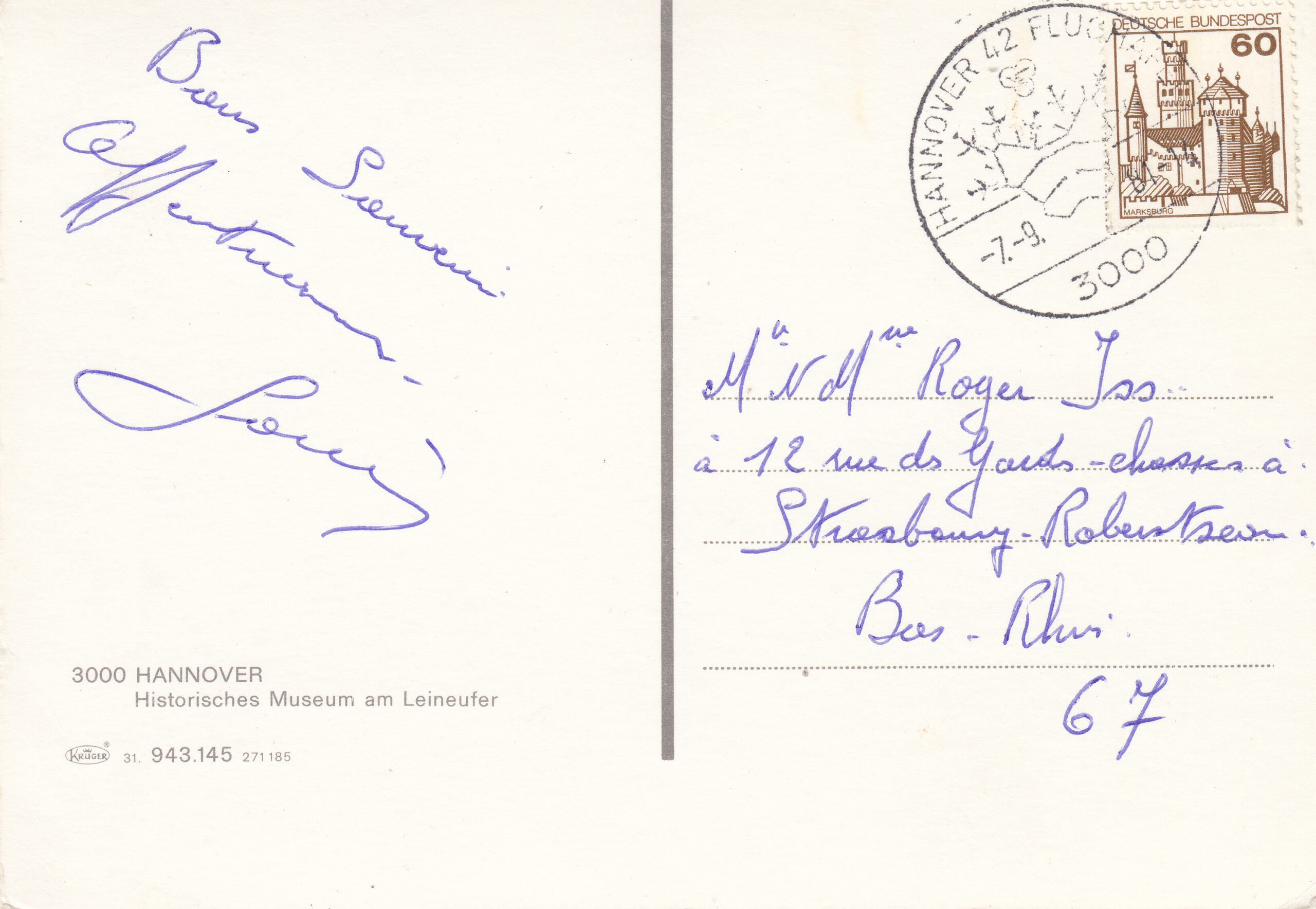 0.943G-145.31 Krüger Postcard Germany Hannover_0001