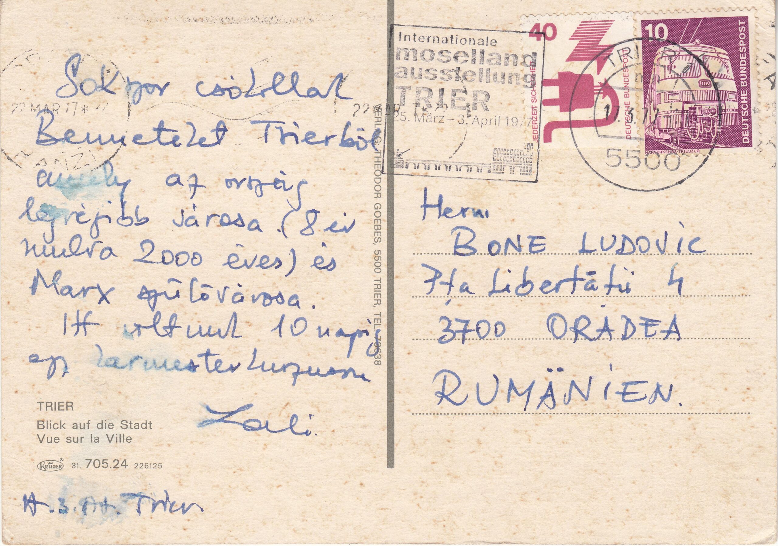 0.705- 24.31 Kruger Postcard Germany Trier_0001