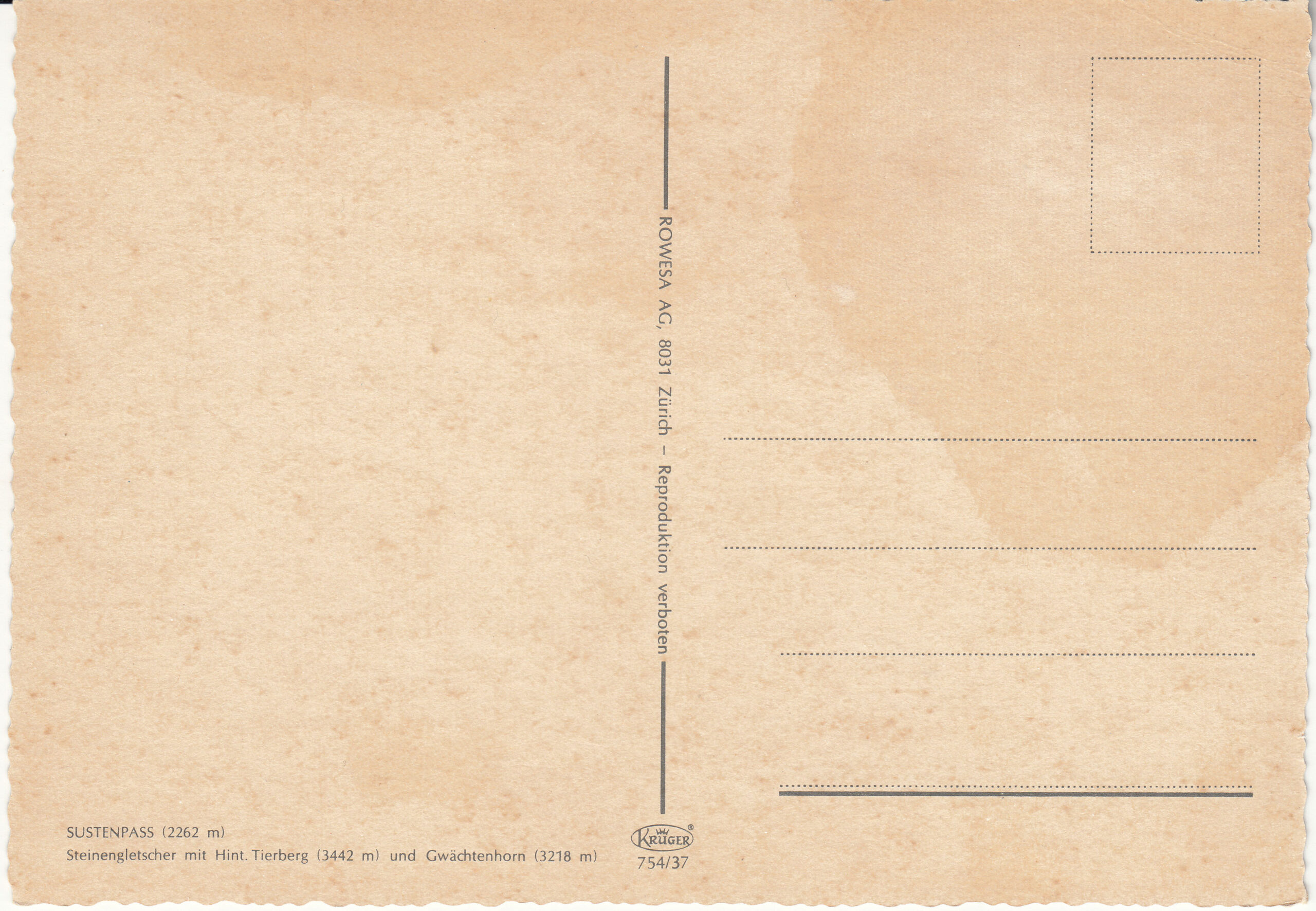 0.754- 37 Krüger Postcard Switzerland Sustenpass_0001