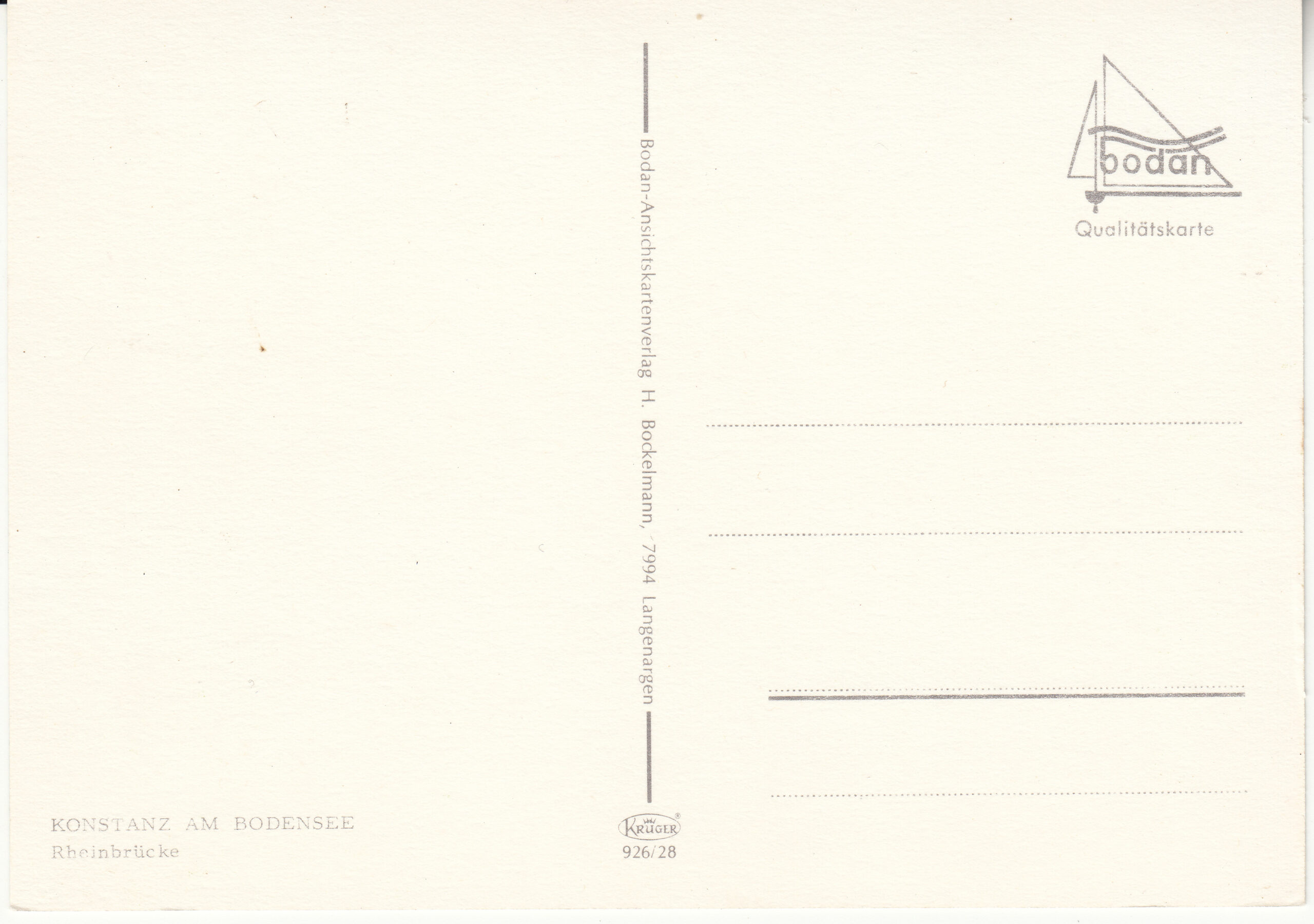 0.926- 28 Krüger Postcard Germany Bodensee Konstanz_0001