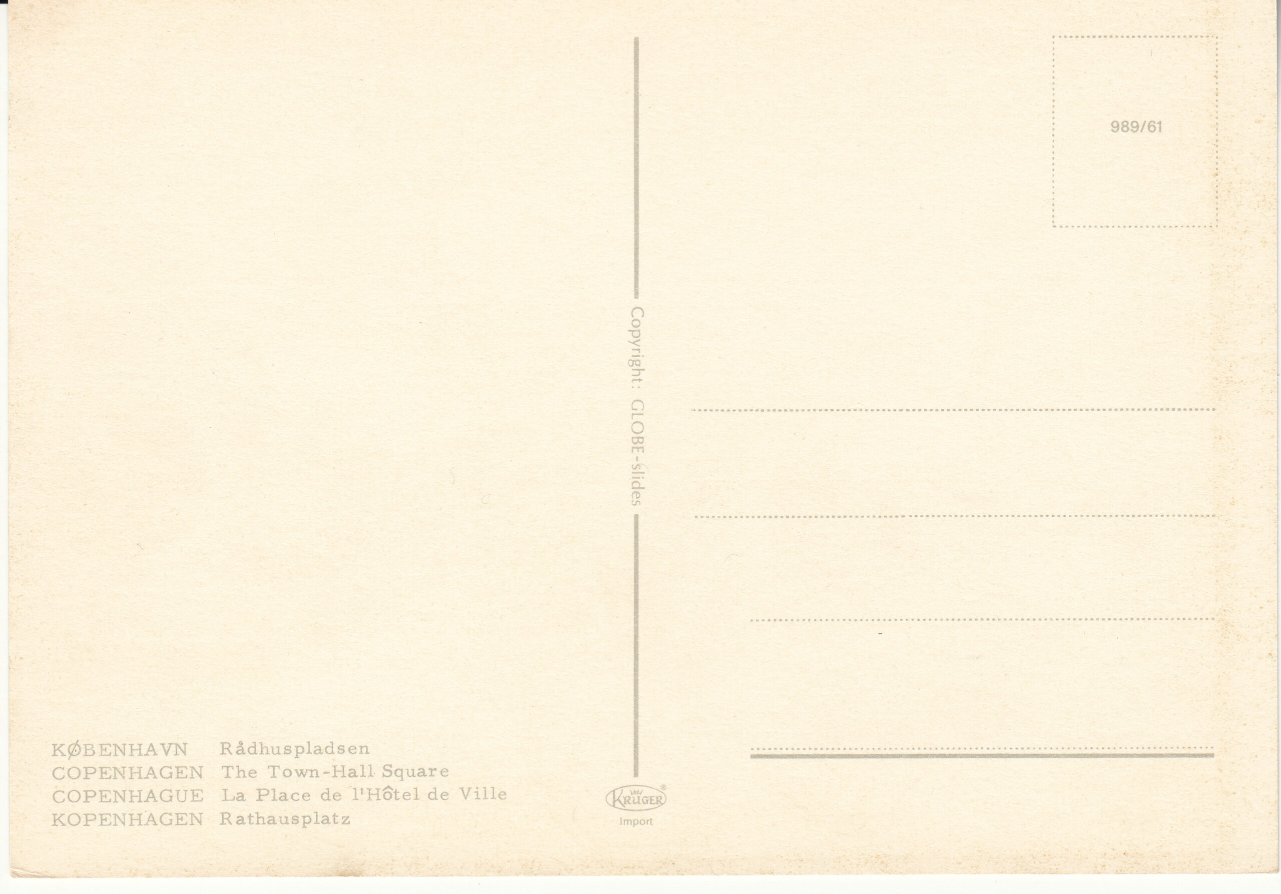 0.989- 61 Krüger Postcard Denmark Copenhagen_0001
