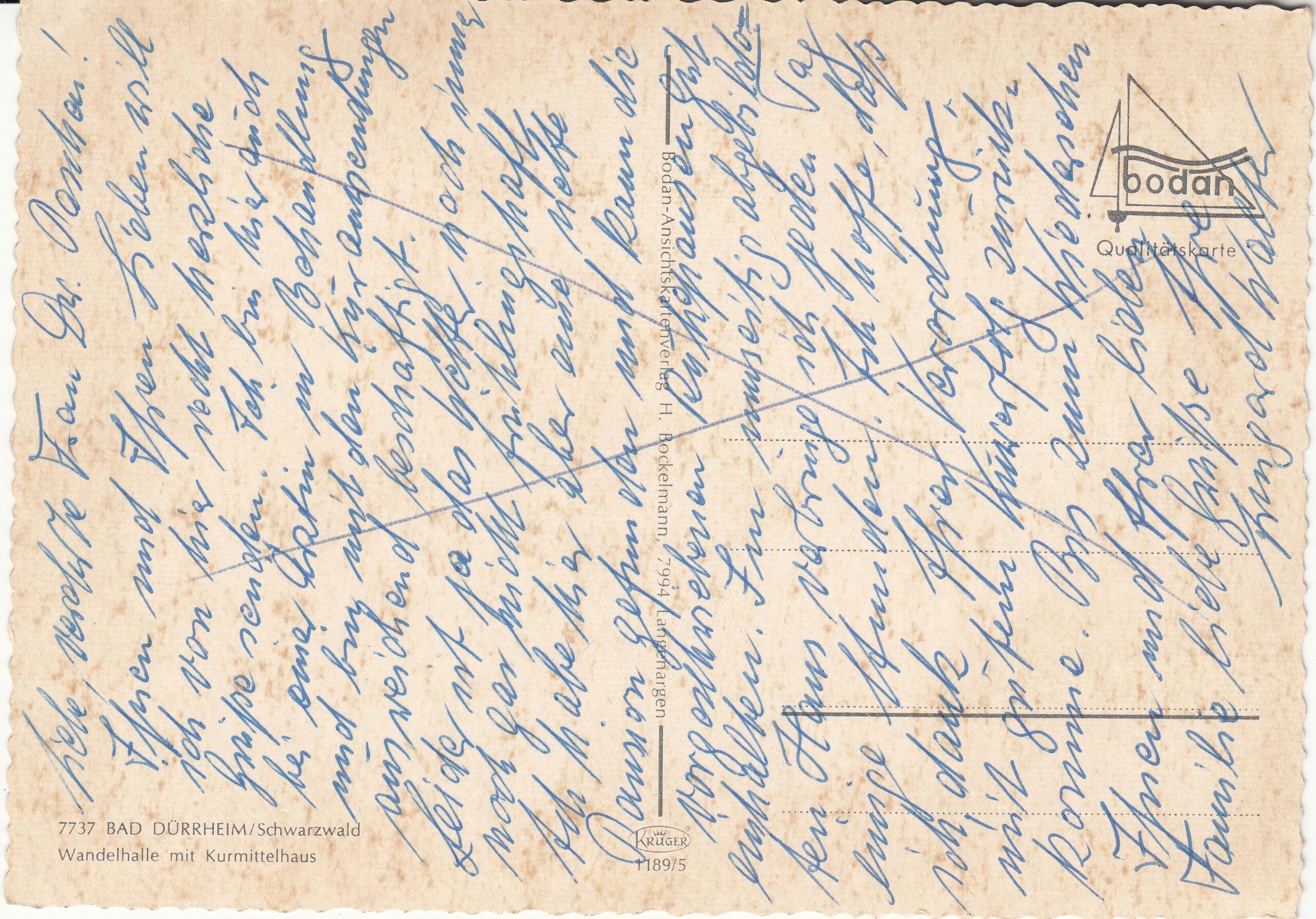 1.189- 5 Krüger Postcard Germany Bad Dürrheim_0001