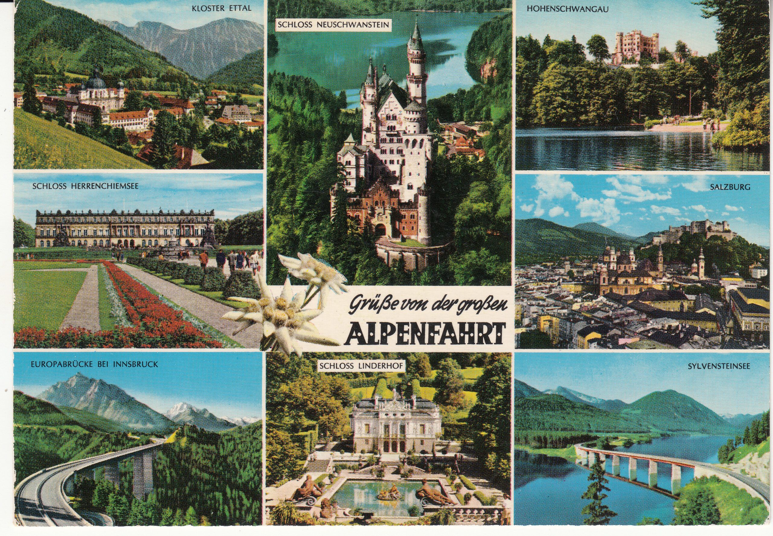 1.195- 11 Krüger-Huber Postcard Germany Bayerische Königsschlösser Alpenfart 7025