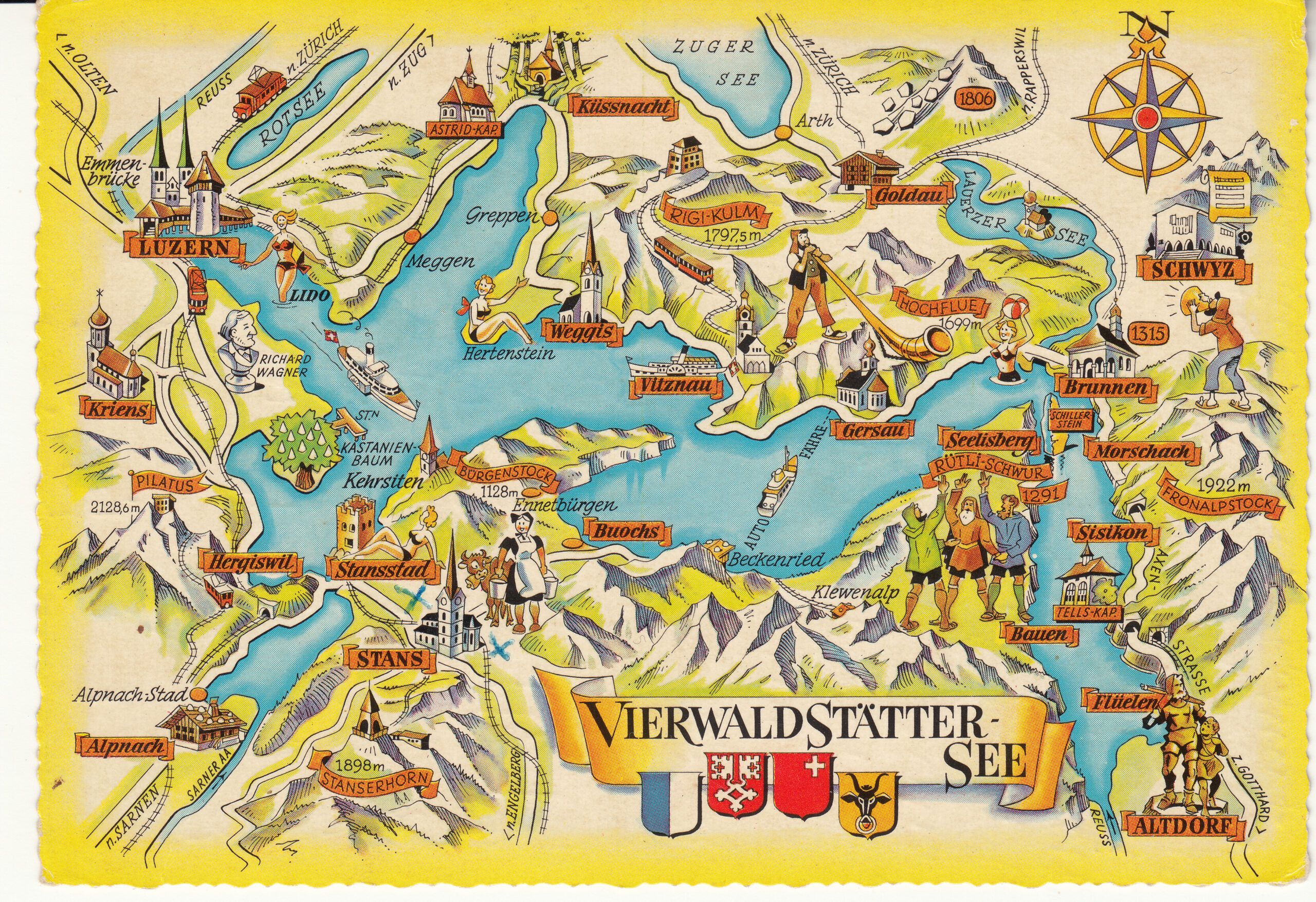 0.754- 16 Krüger Postcard Switzerland