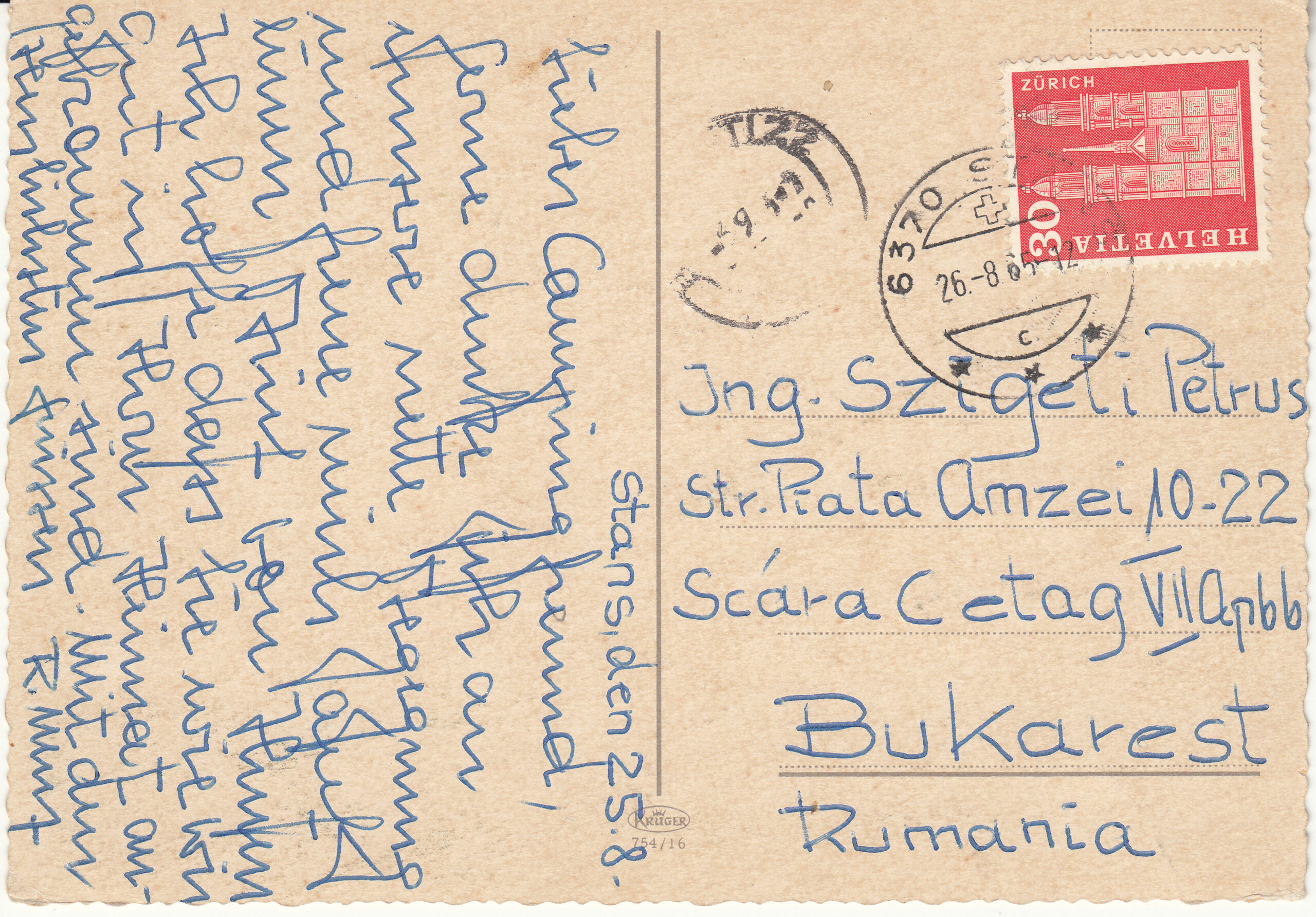 0.754- 16 Krüger Postcard Switzerland_0001