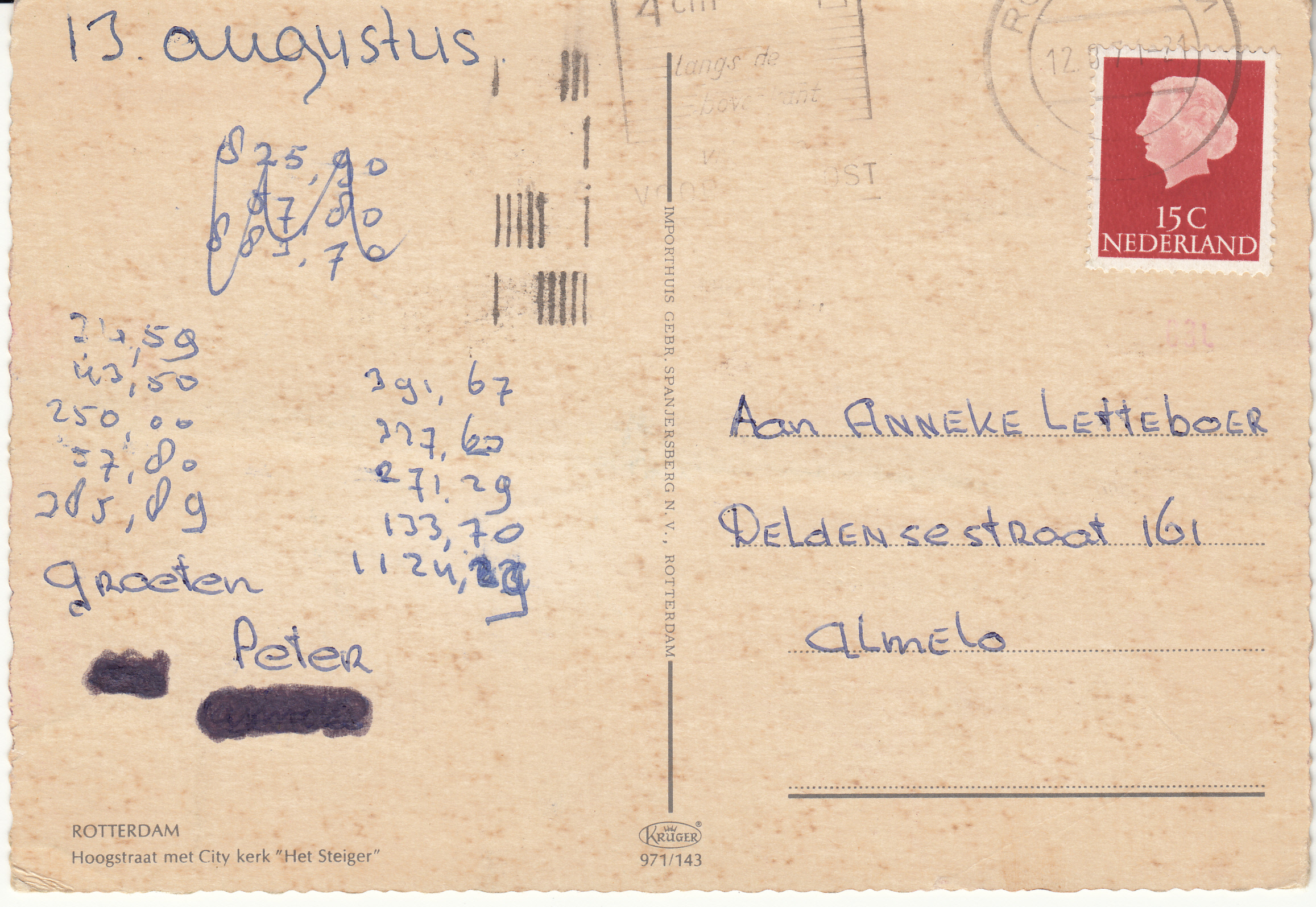 0.971-143 Krüger Postcard Netherlands-Holland Roterdam_0001