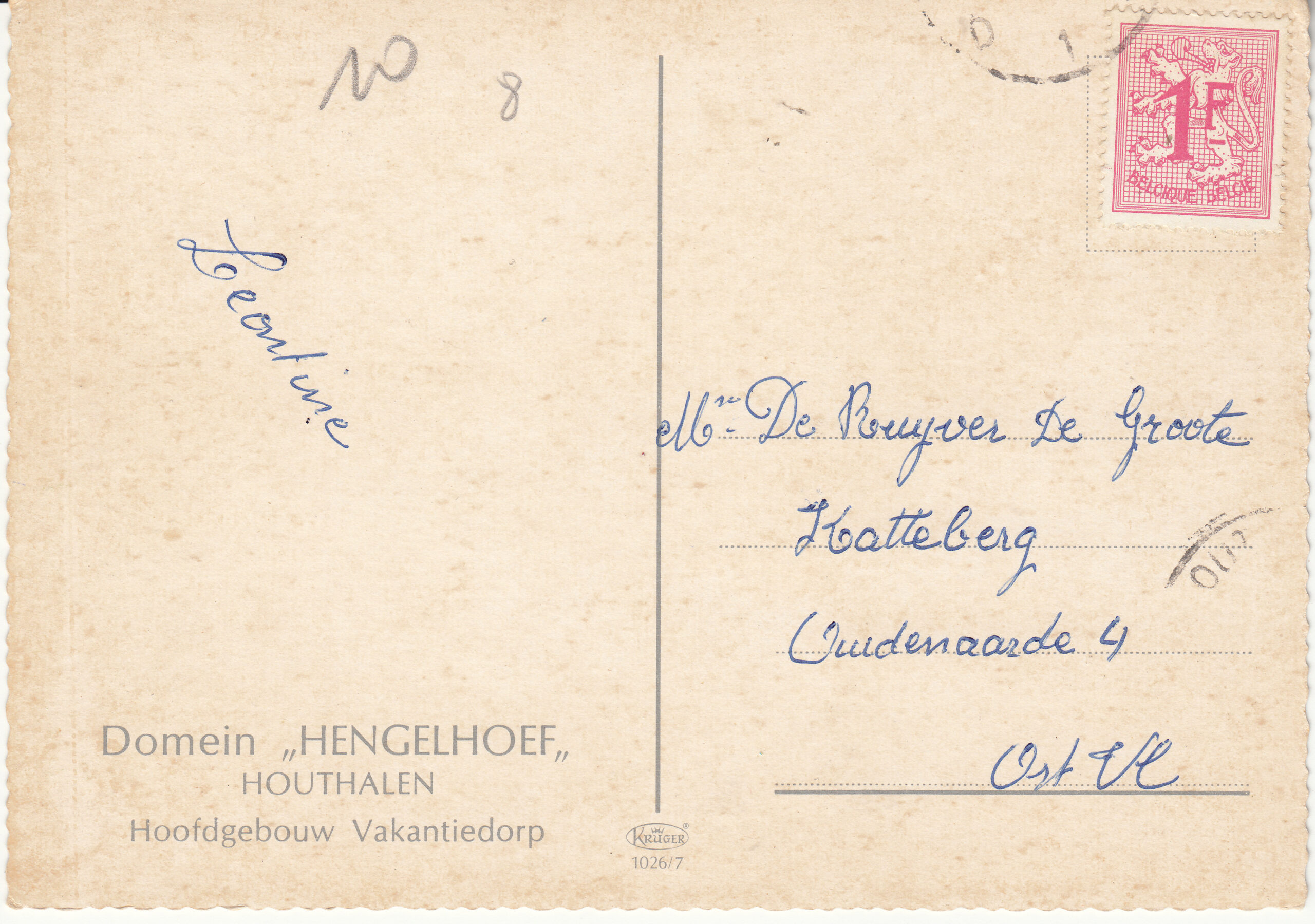 1.026- 7 Krüger Postcard Belgium Houthalen_0001