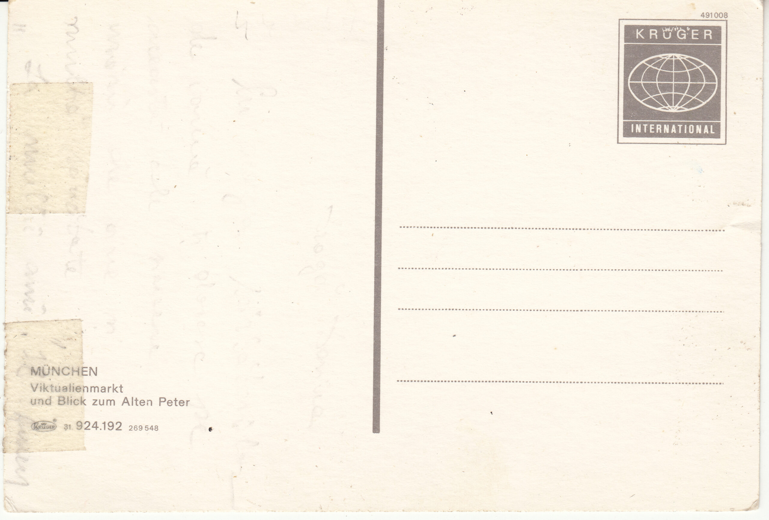 0.924-192.31 Kruger Postcard Germany Munchen_0001