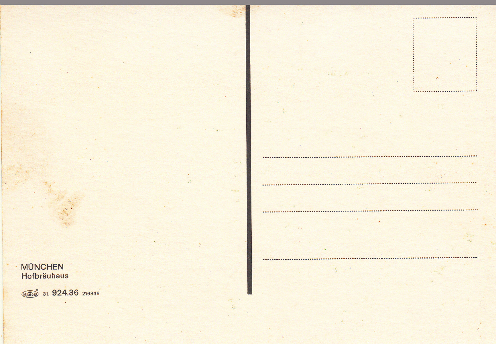 0.924- 36.31 Kruger Postcard Germany Munchen_0001