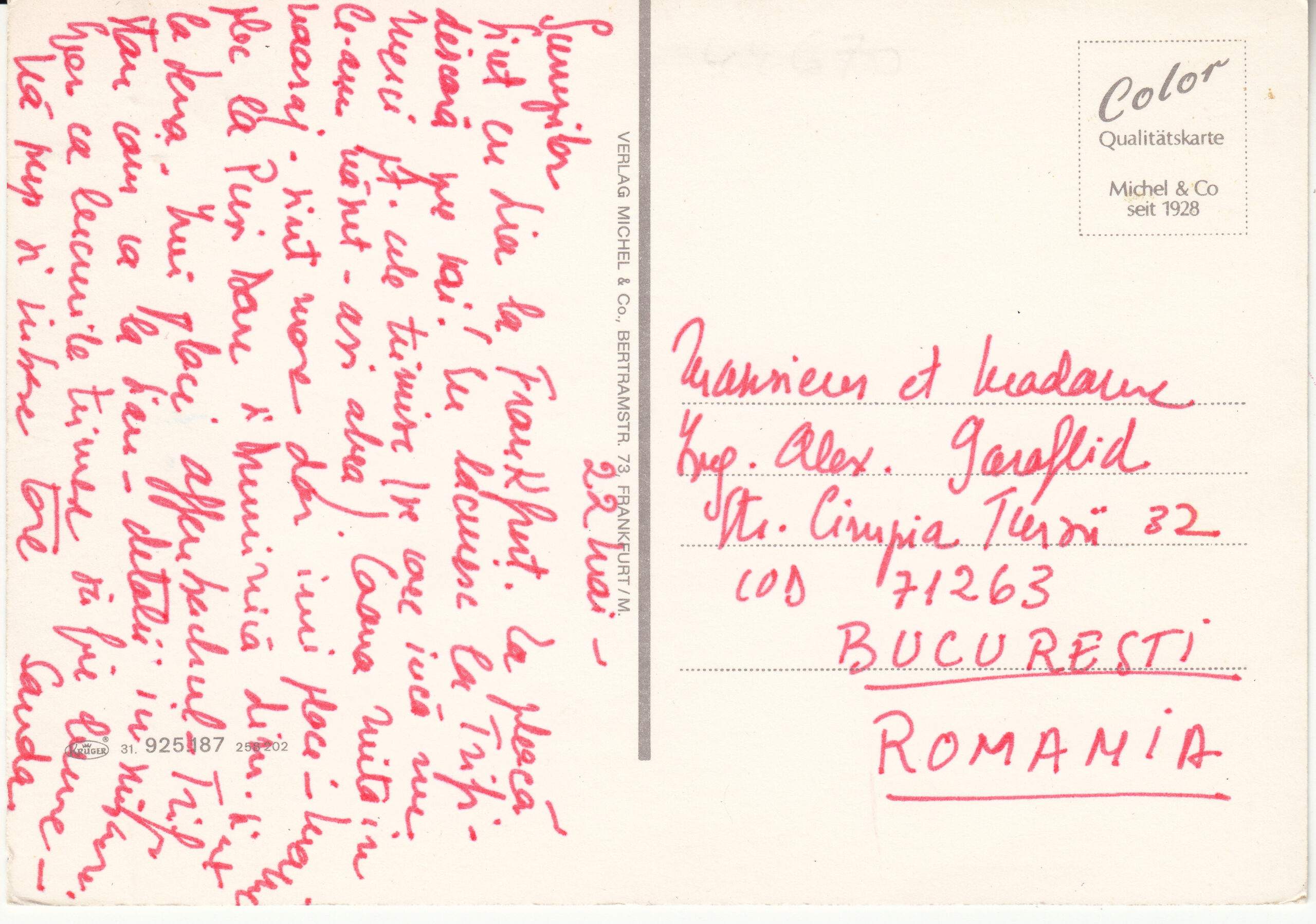 0.925-187.31 Kruger Postcard Germany Frankfurt_0001