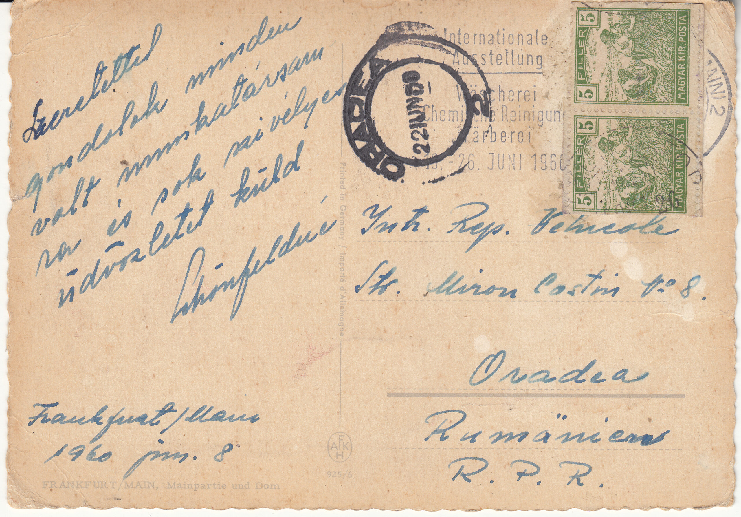 0.925- 6 AFKH Postcard Germany Frankfurt_0001