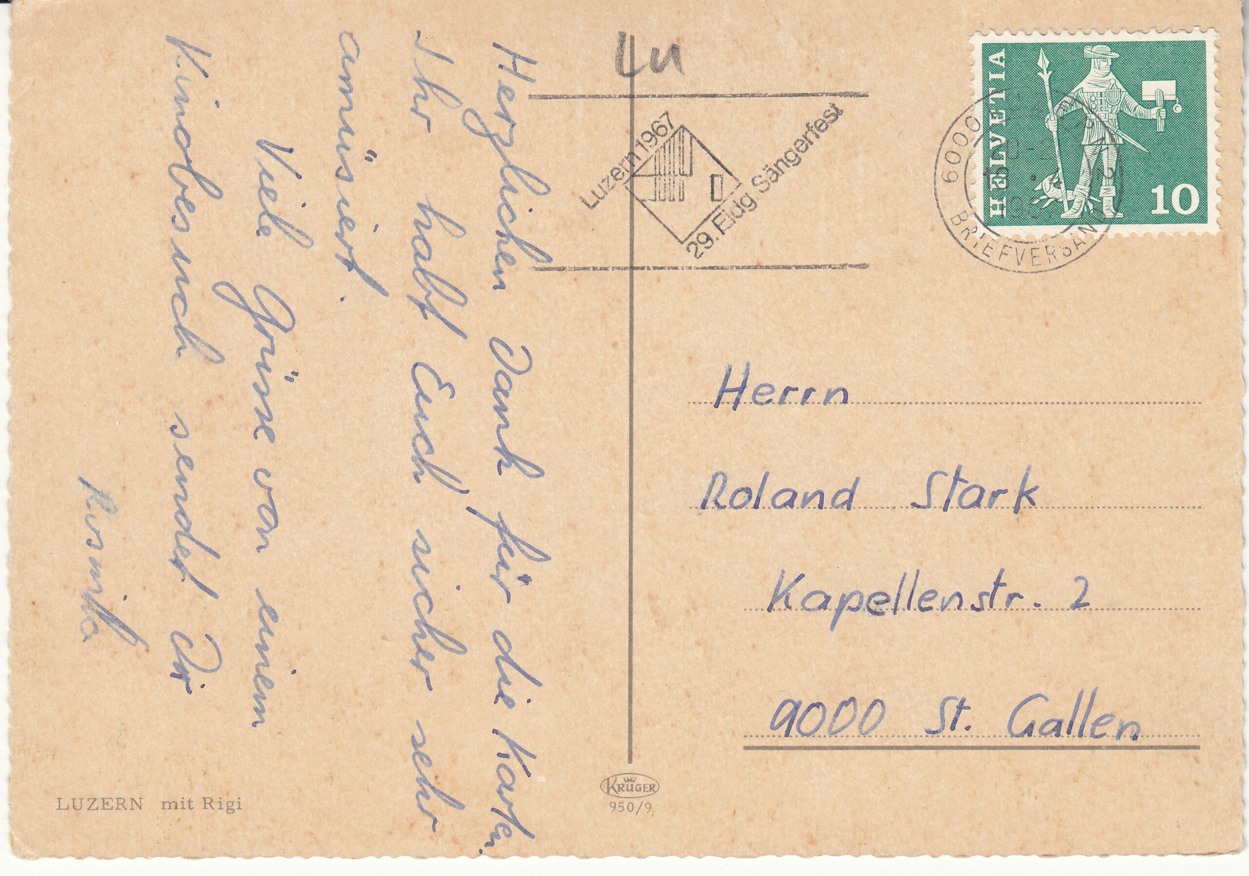 0.950- 9 Krüger Postcard Switzerland Luzern_0001