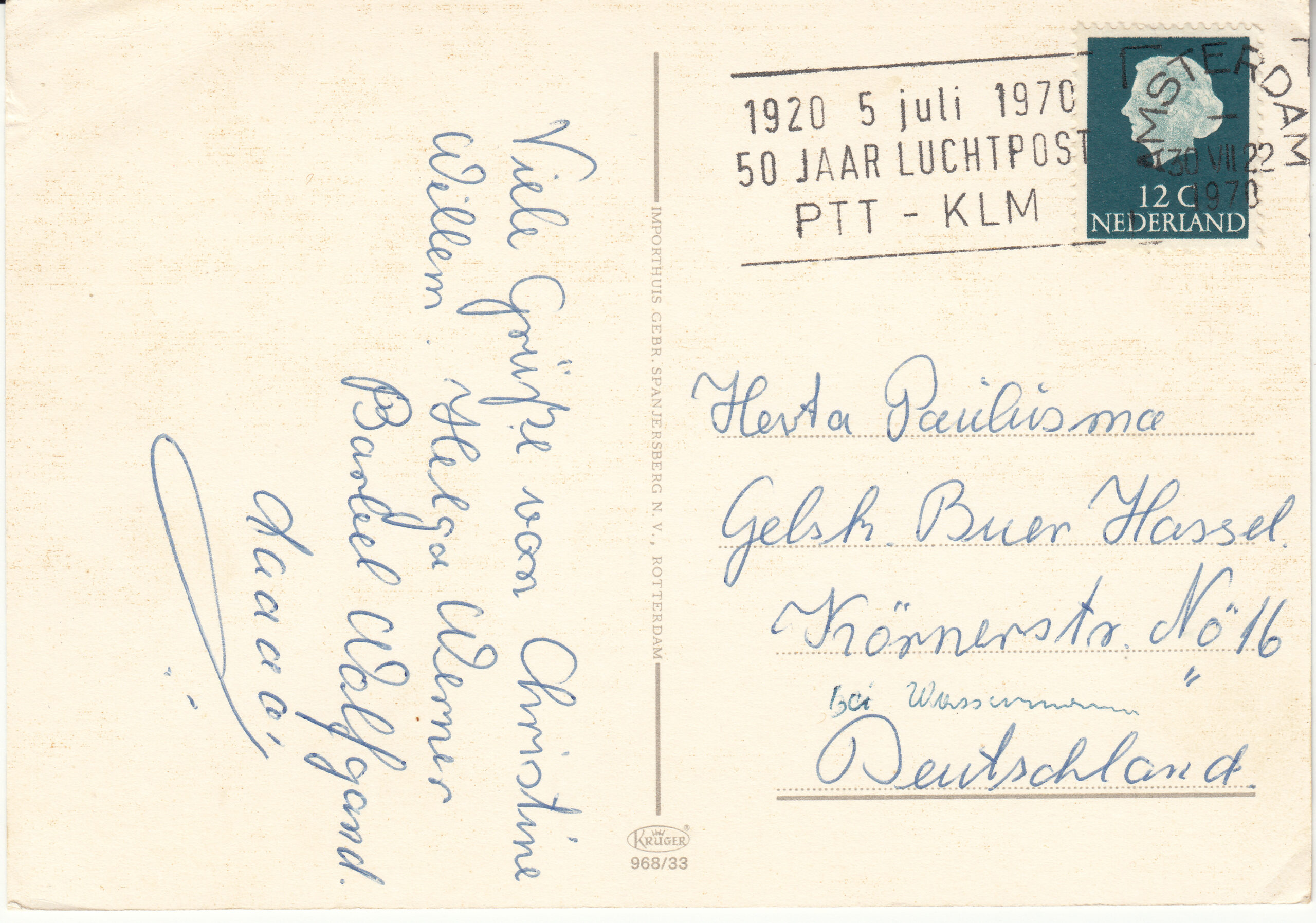 0.968- 33 Krüger Postcard Netherlands-Holland Marken_0001
