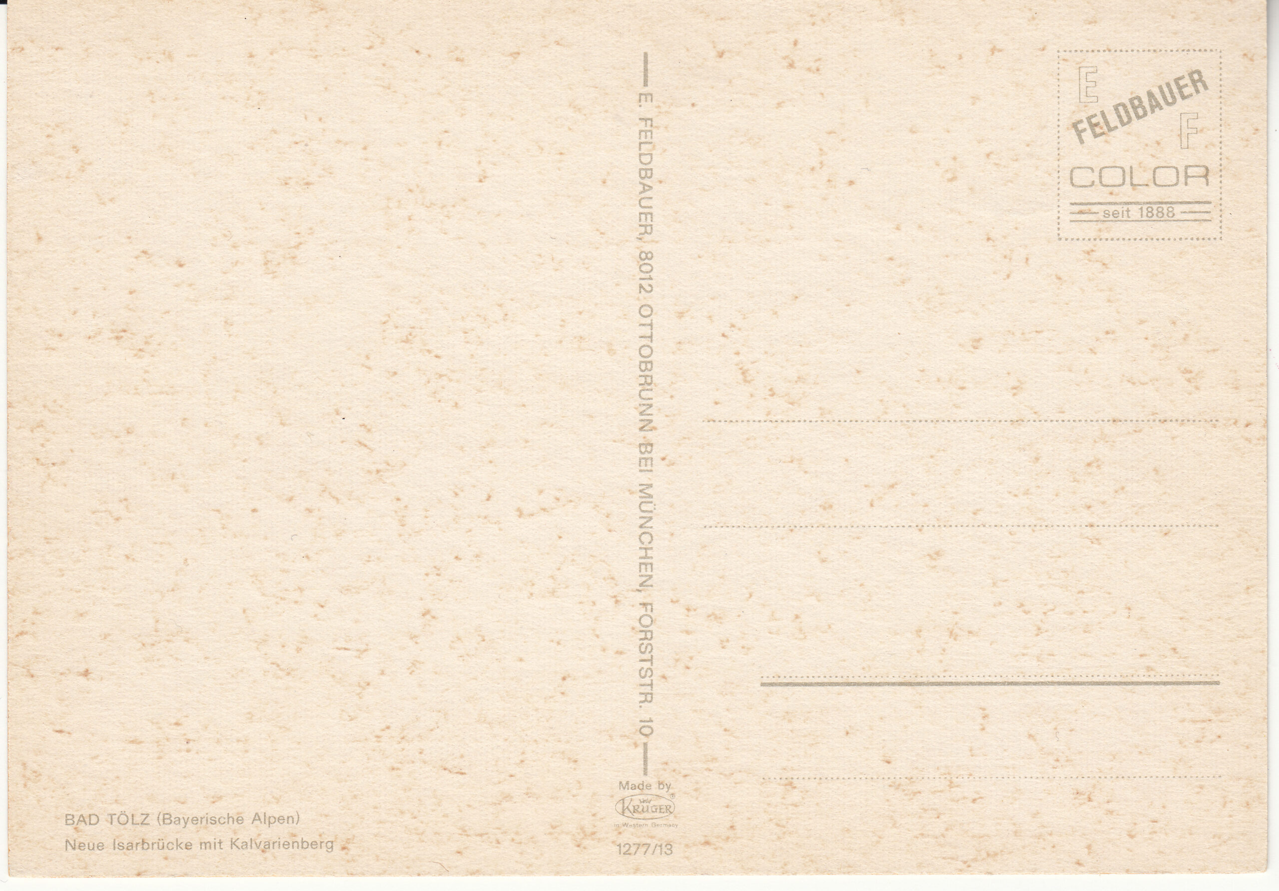 1.277- 13 Krüger Postcard Germany Bad Tölz_0001