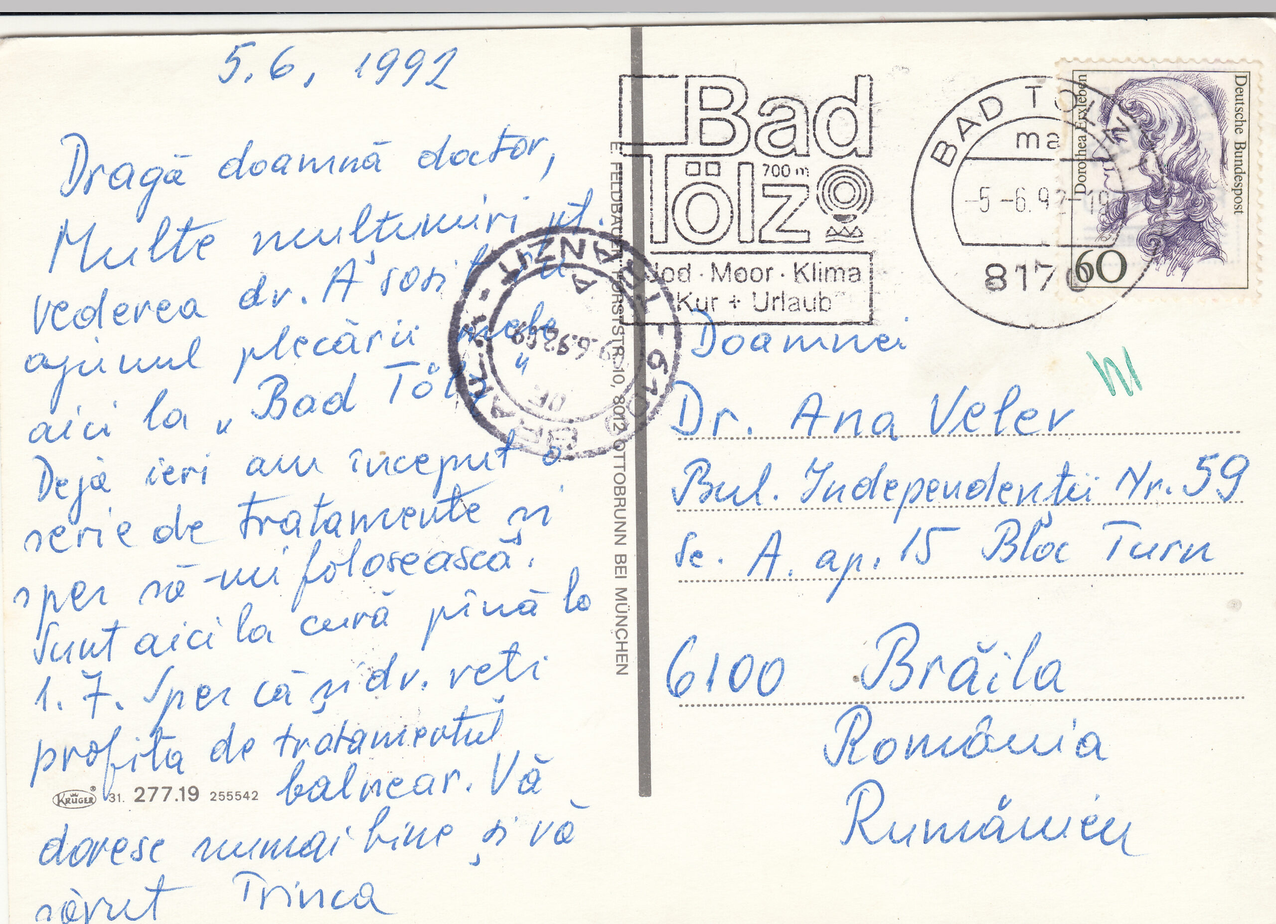 1.277- 19.31 Kruger Postcard Germany Bad Tolz_0001
