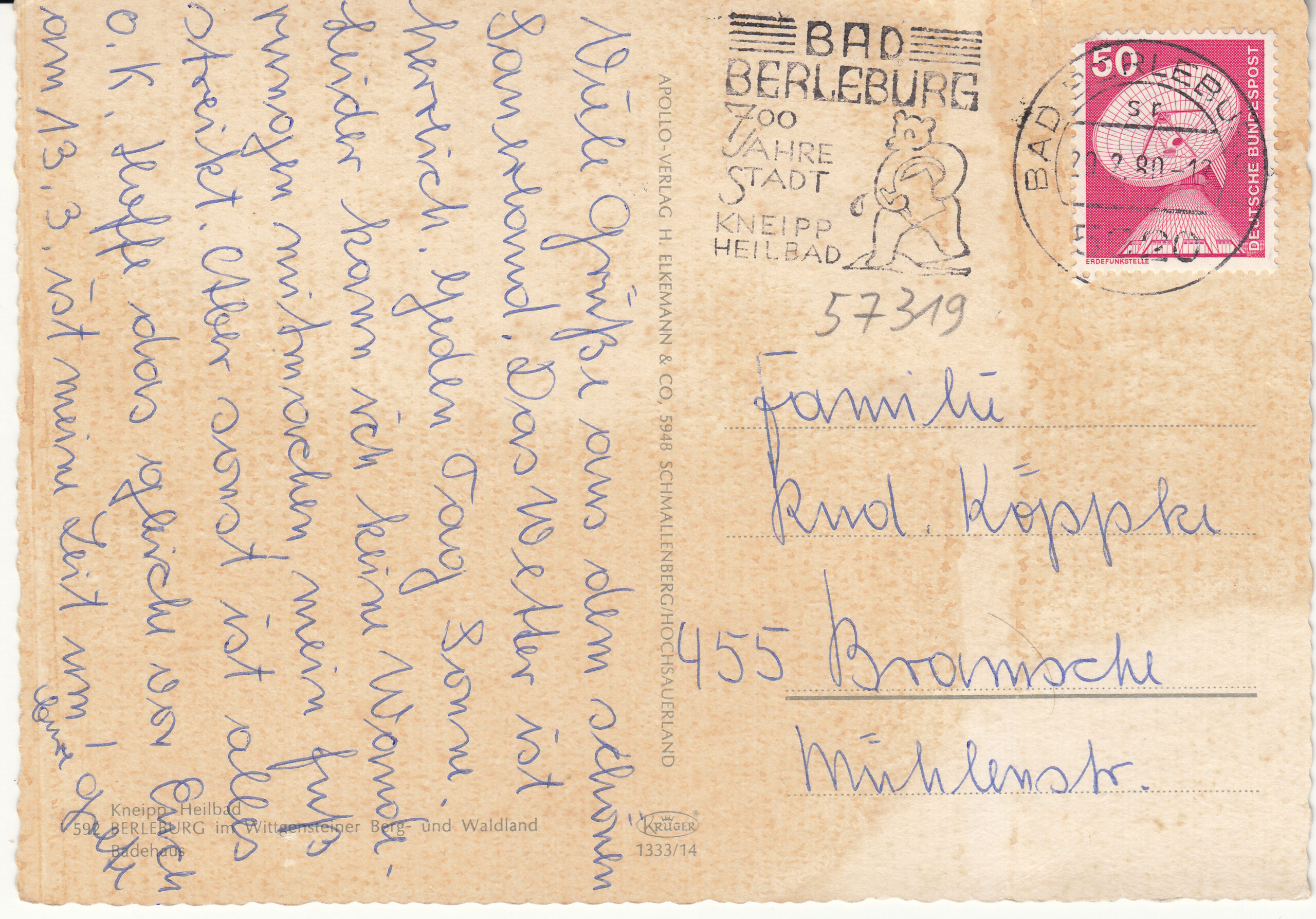 1.333- 14 Krüger Postcard Germany Bad Berleburg_0001