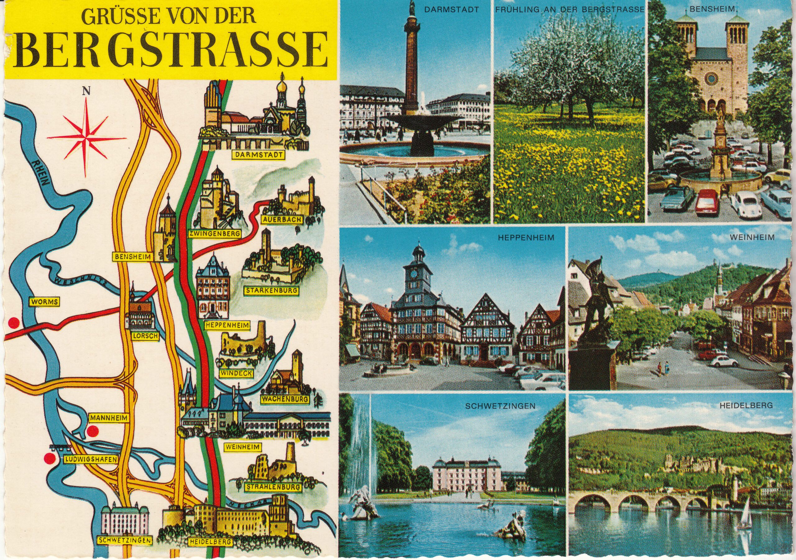 0.916-468 Krüger Postcard Germany Bergstrasse