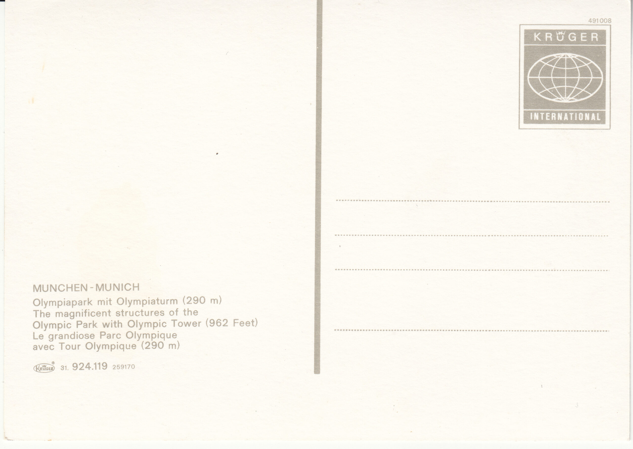0.924-119.31 Kruger Postcard Germany München_0001
