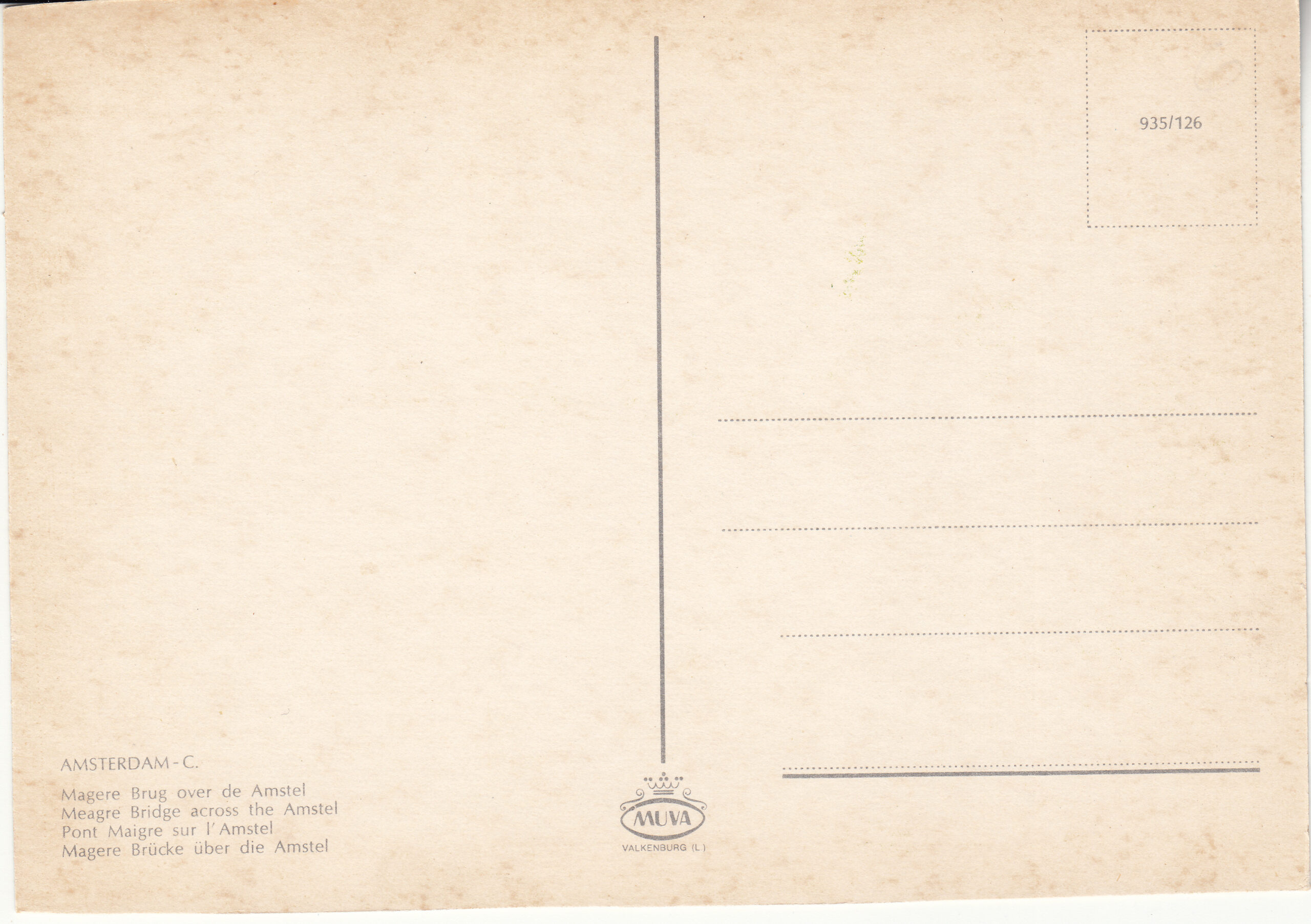 0.935-126 MUVA Postcard Netherlands-Holland Amsterdam_0001
