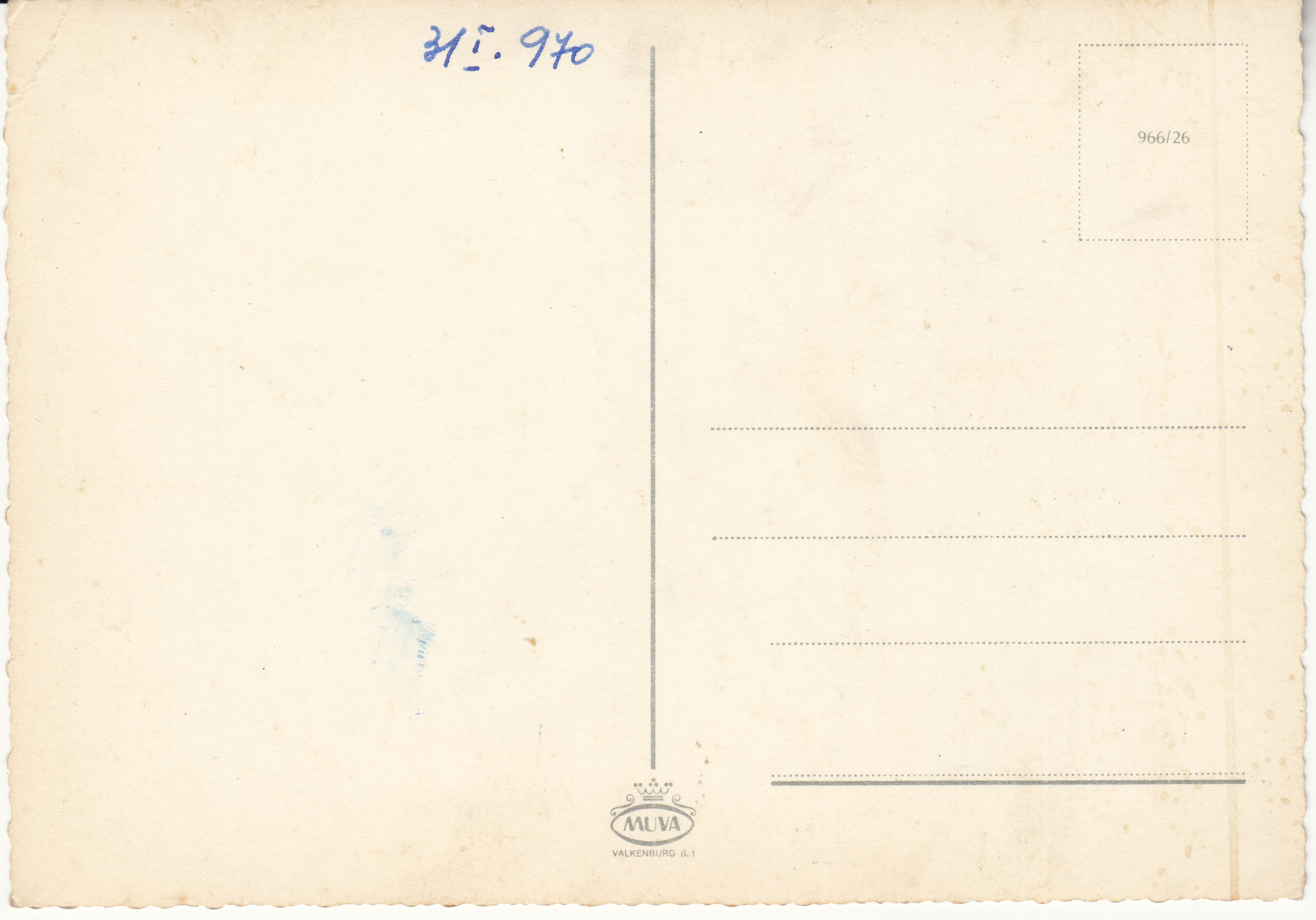 0.966- 26 MUVA Postcard Holland S. Gravenhage_0001
