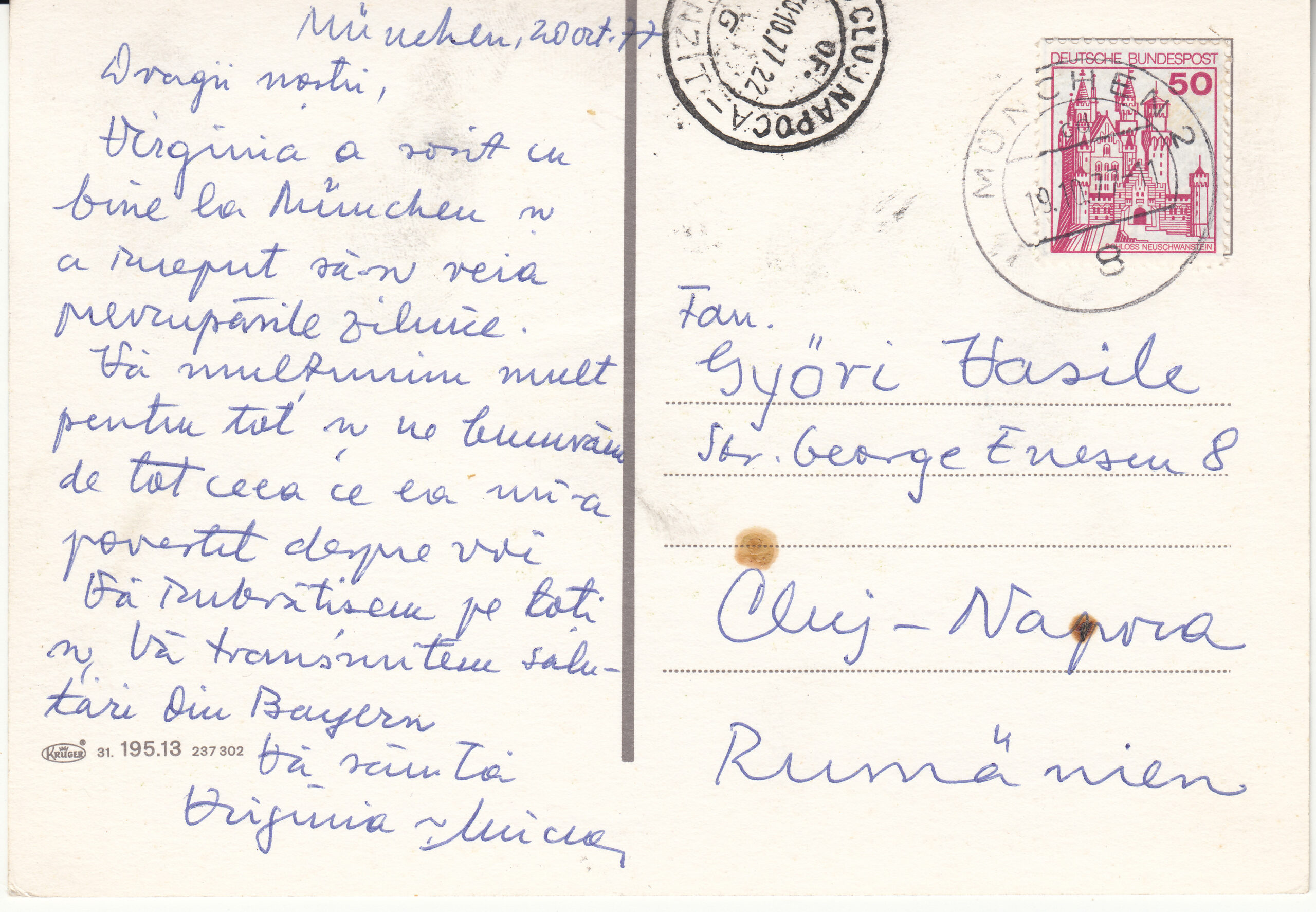 1.195- 13.31 Kruger Postcard Germany Bayerische Königsschlösser_0001