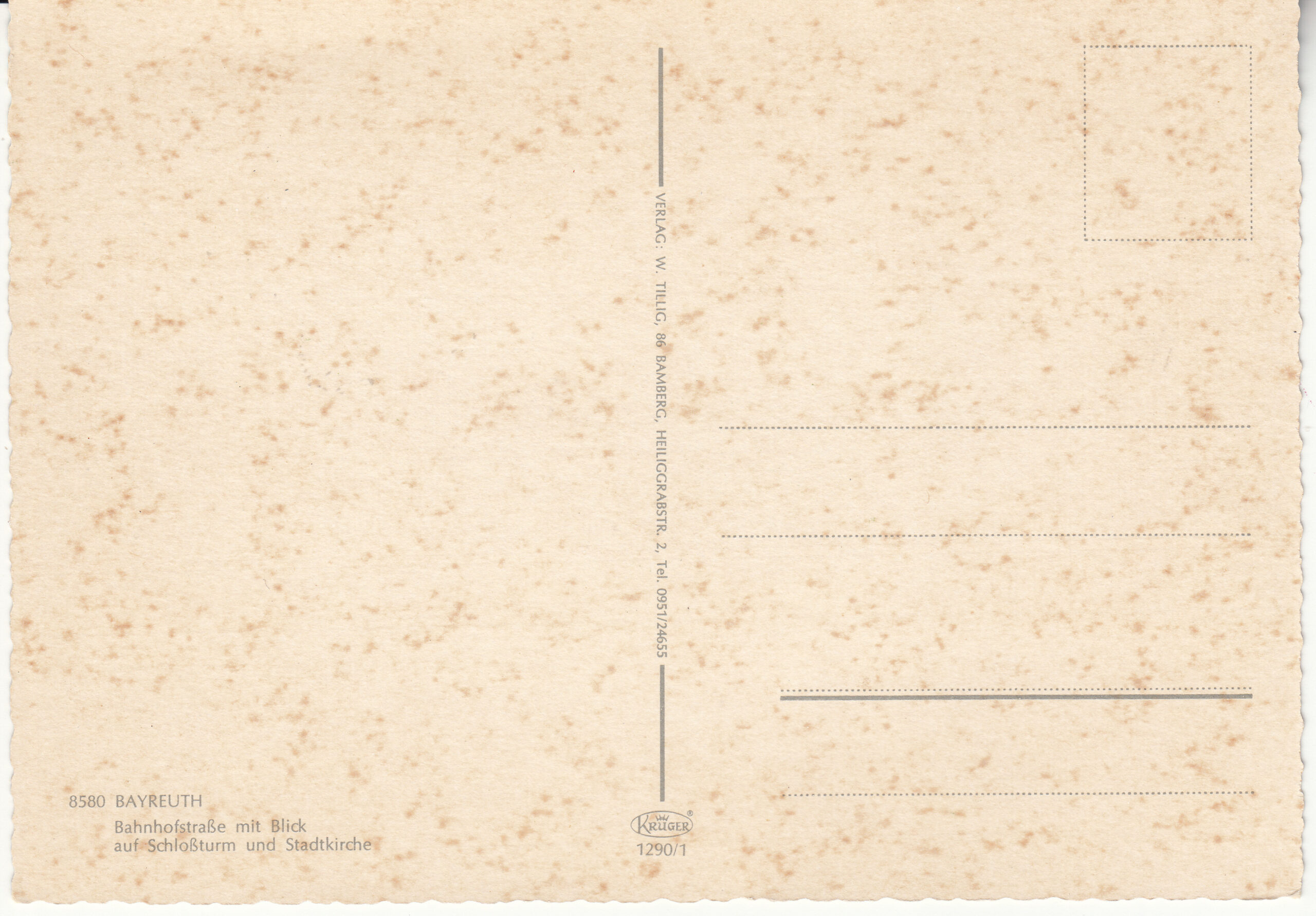 1.290- 1 Krüger Postcard Germany Bayreuth_0001