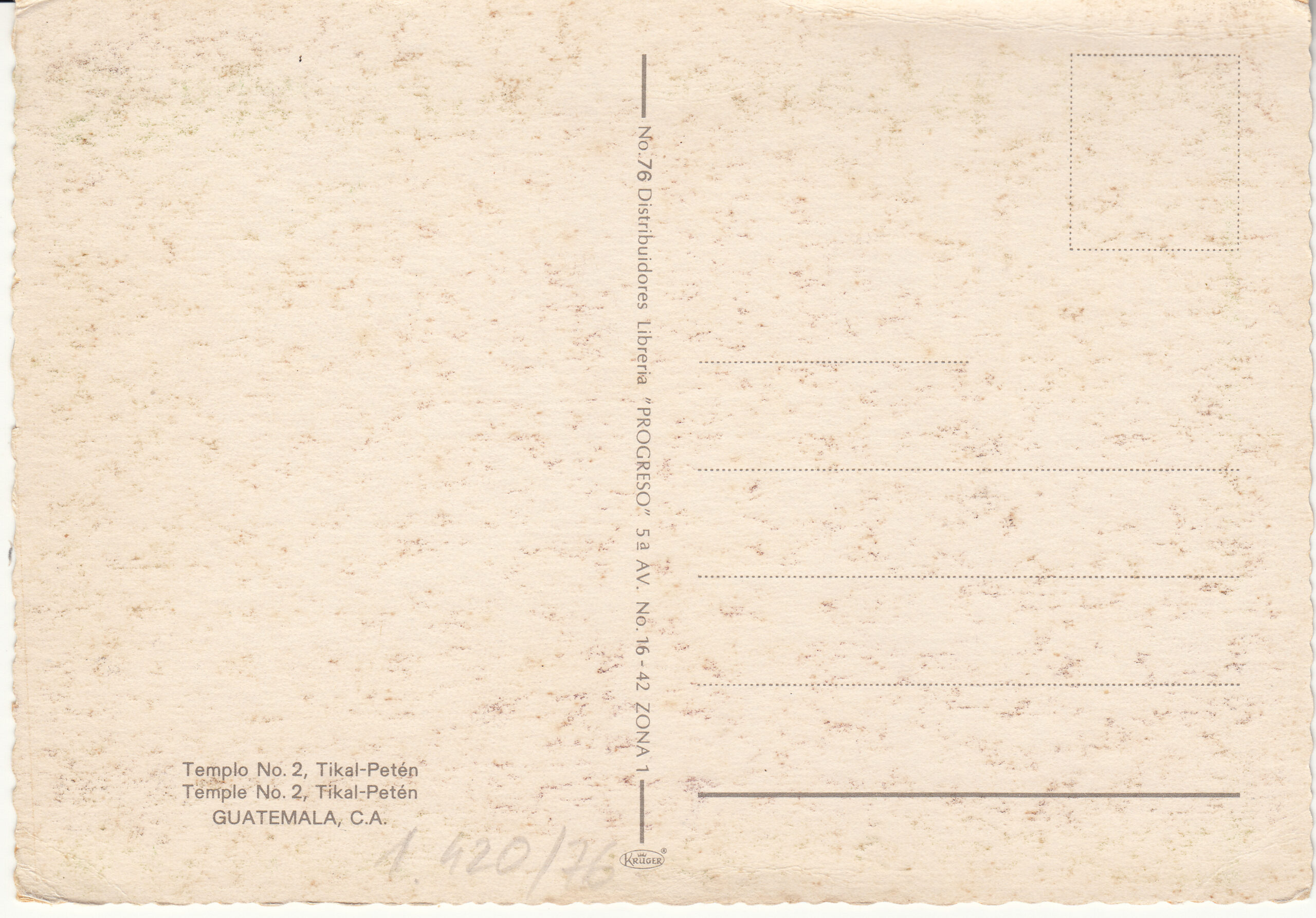 1.420- 76 Kruger Postcard Guatemala_0001