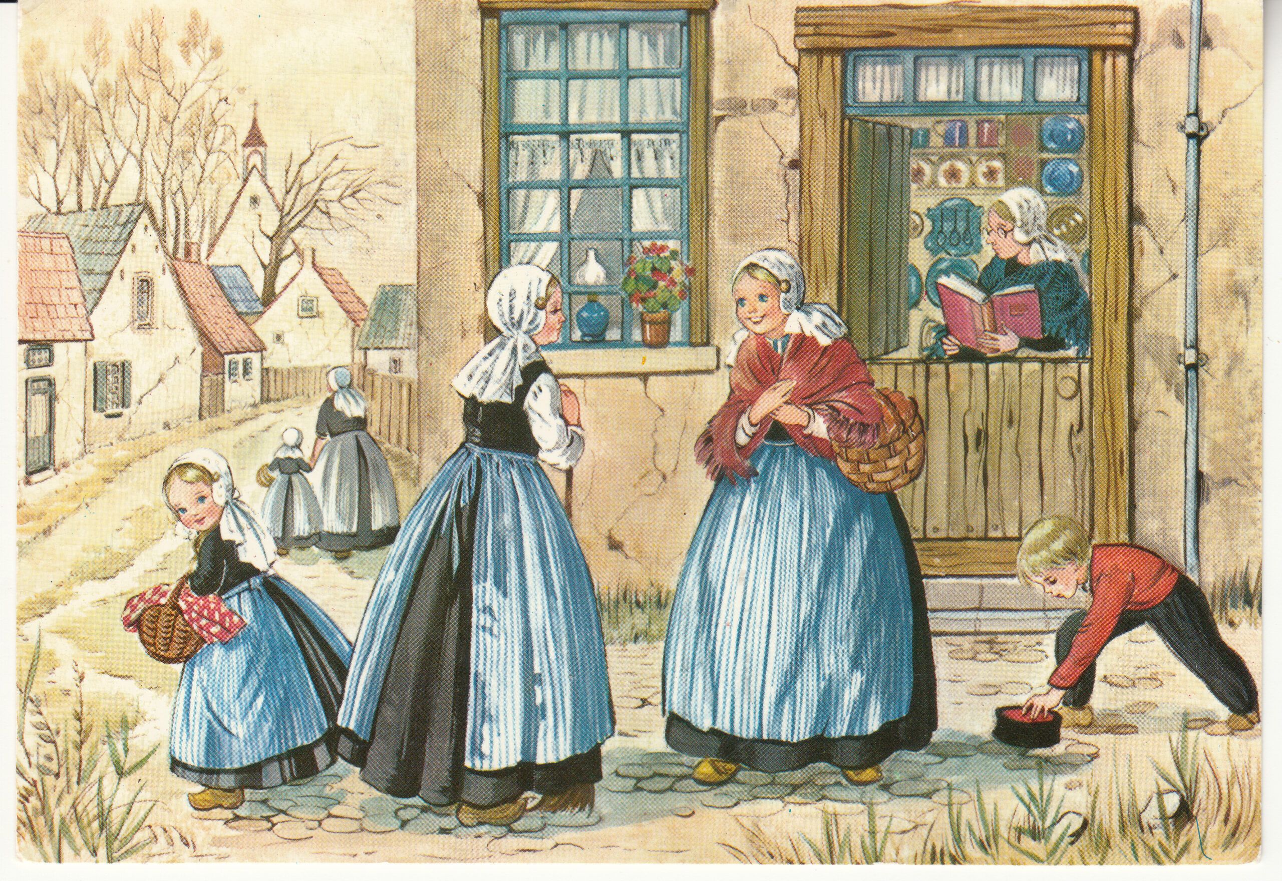 0.943- 1 1 Krüger Postcard Netherlands-Holland Typical Dutch Scene