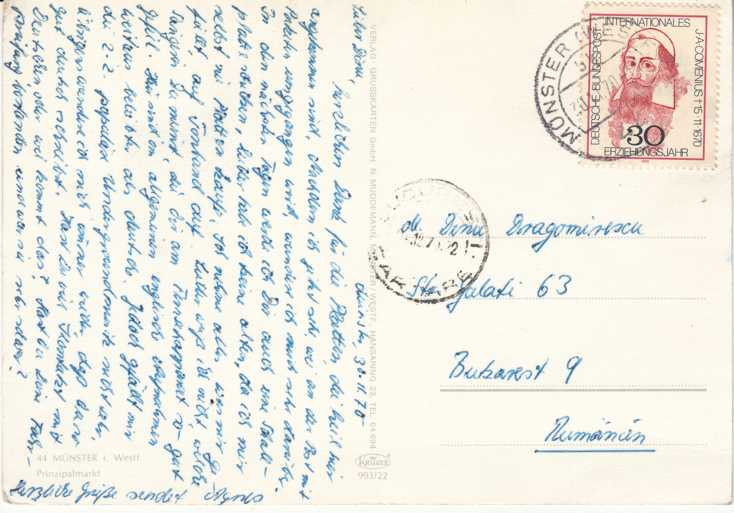 0.993- 22 Krüger Postcard Germany Münster_0001