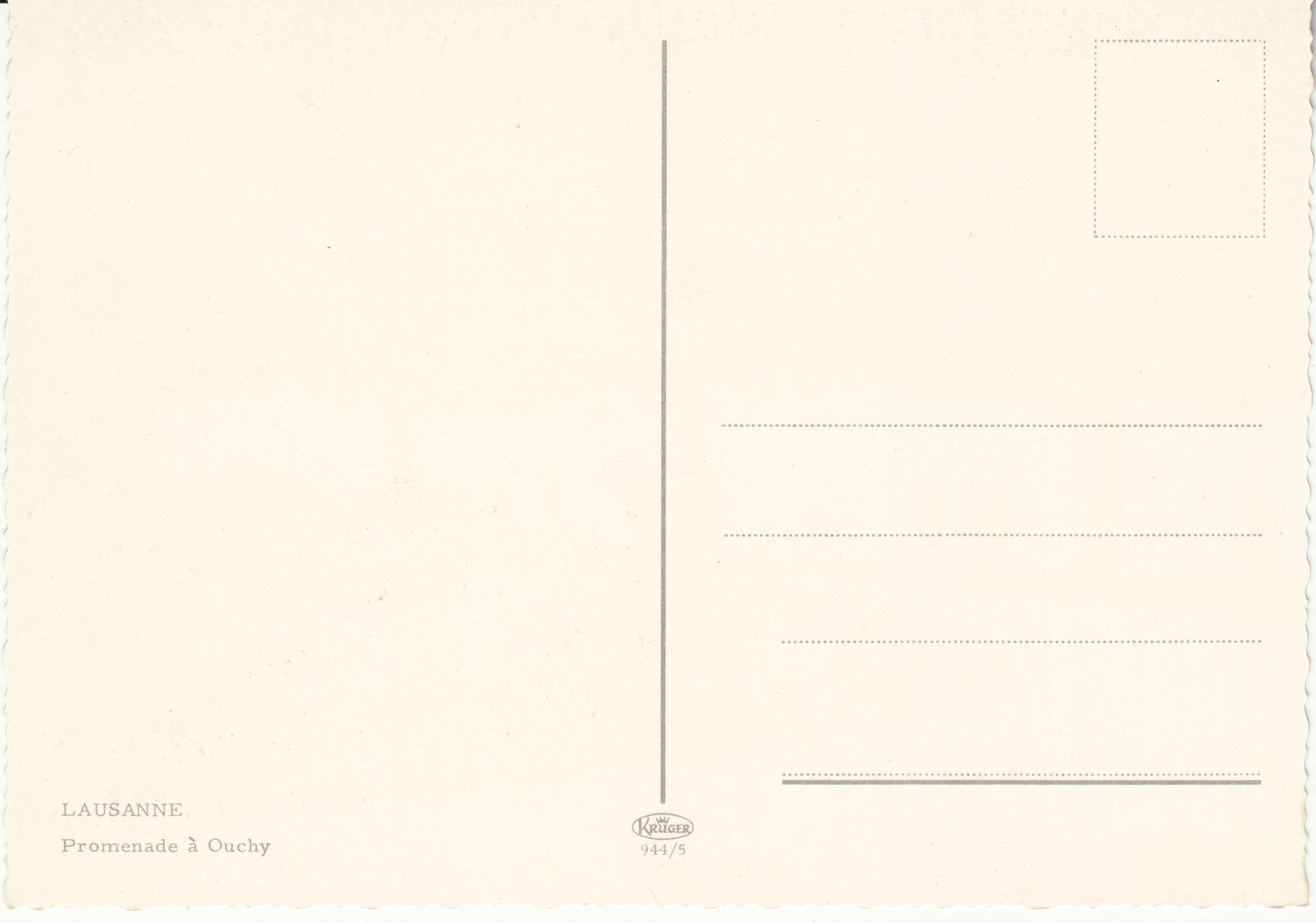 0.944S- 5 Krüger Postcard Switzerland Lausanne_0001