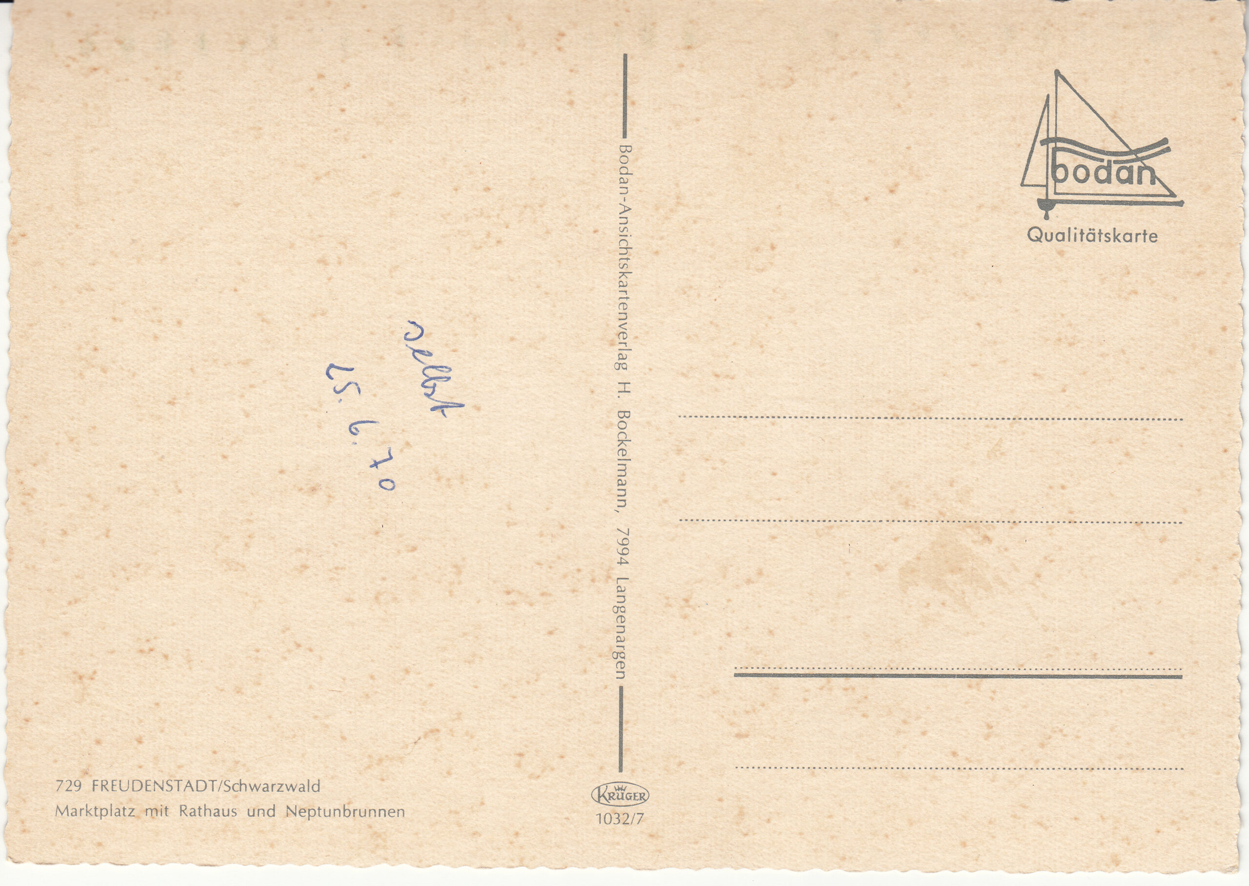1.032- 7 Krüger Postcard Germany Freudenstadt_0001
