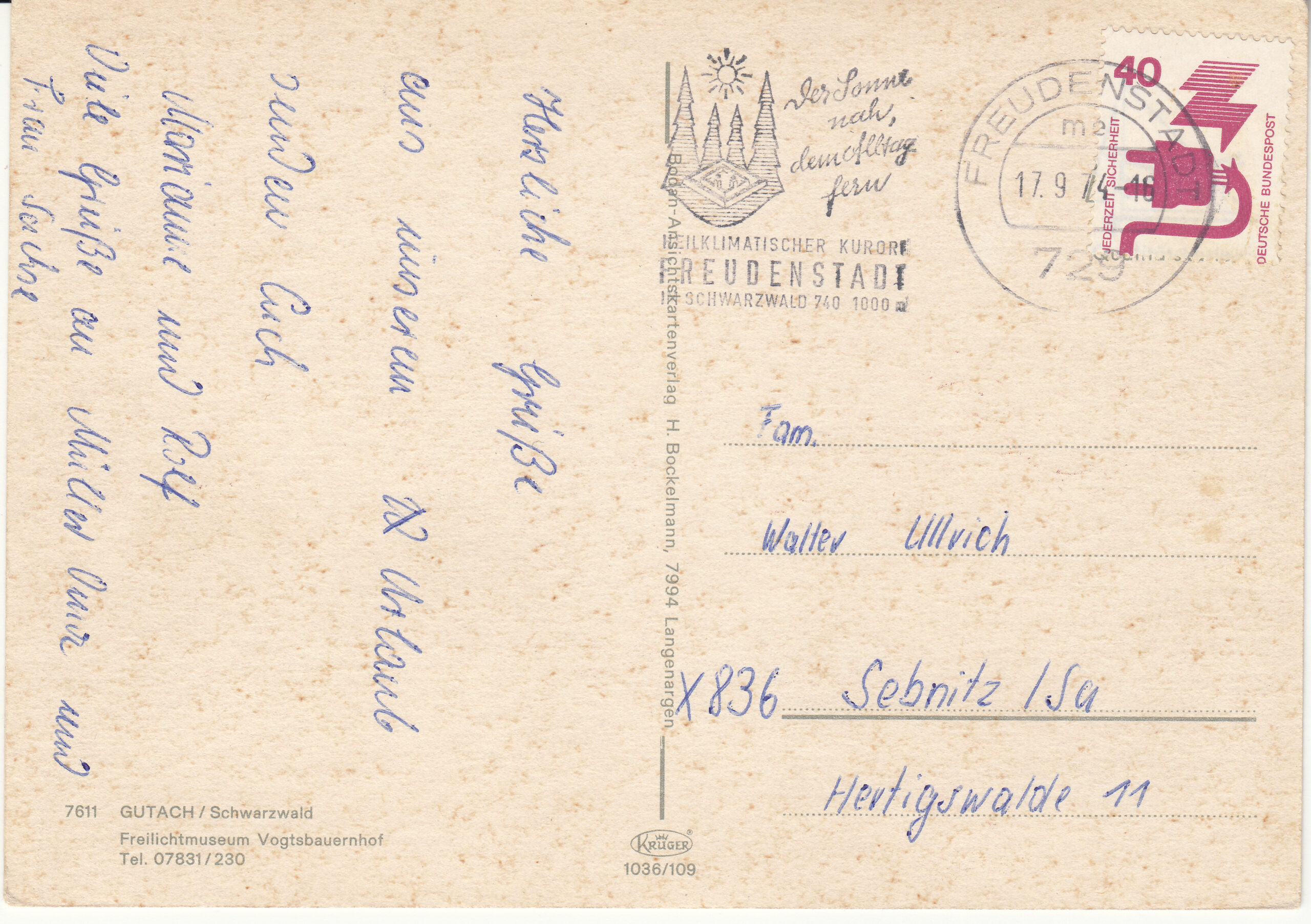 1.036-109 Krüger Postcard Germany Schwarzwald_0001