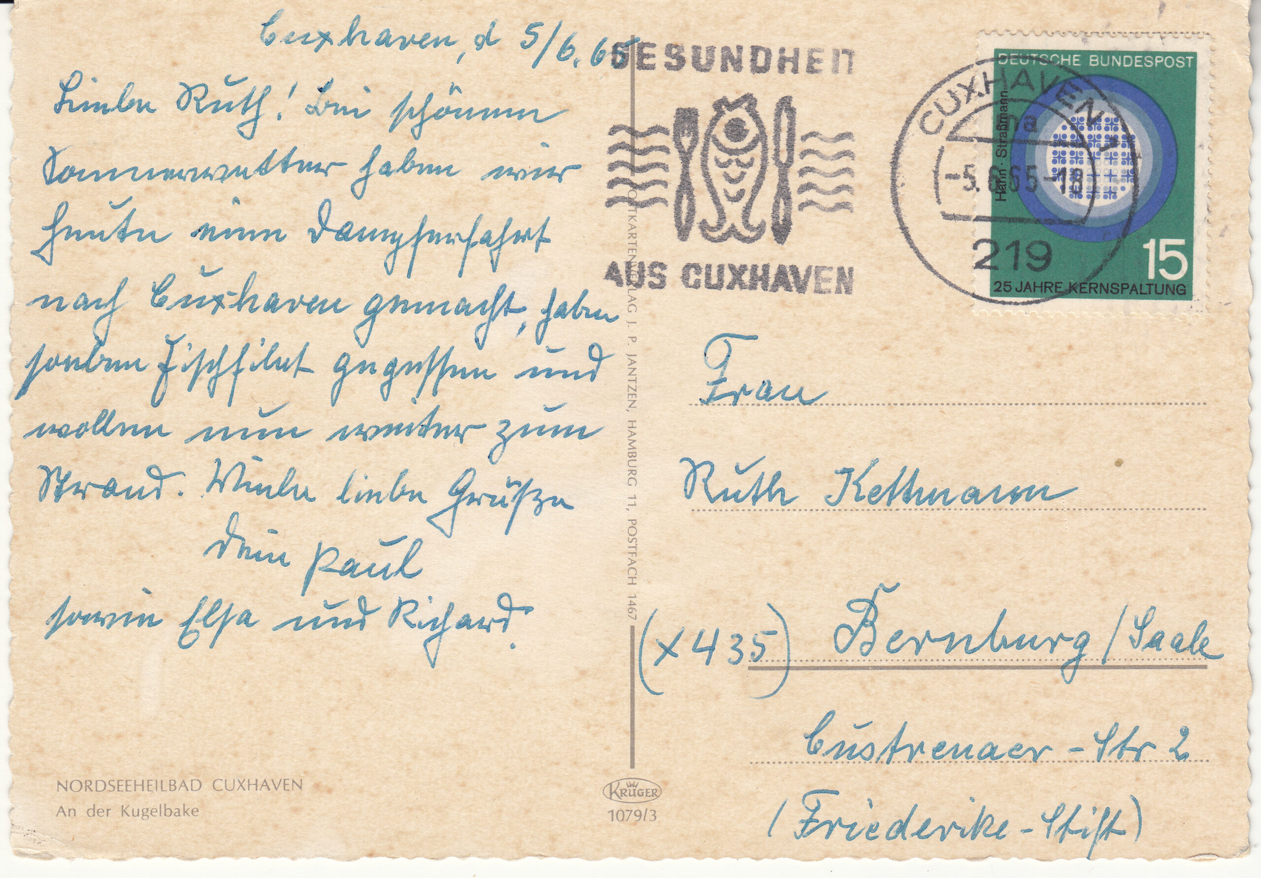1.079- 3 Krüger Postcard Germany Cuxhaven_0001