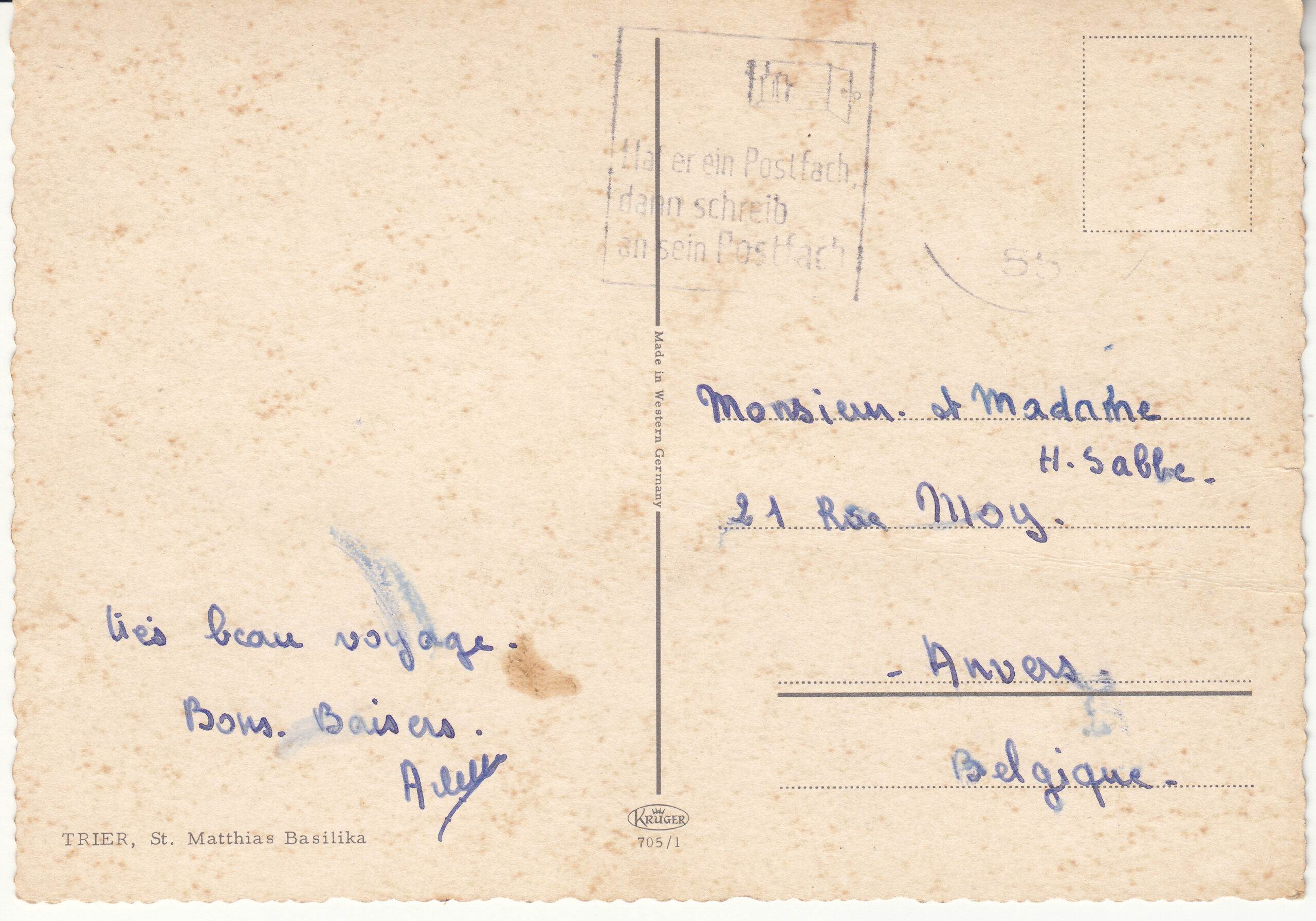 0.705- 1 Krüger Postcard Germany Trier_0001