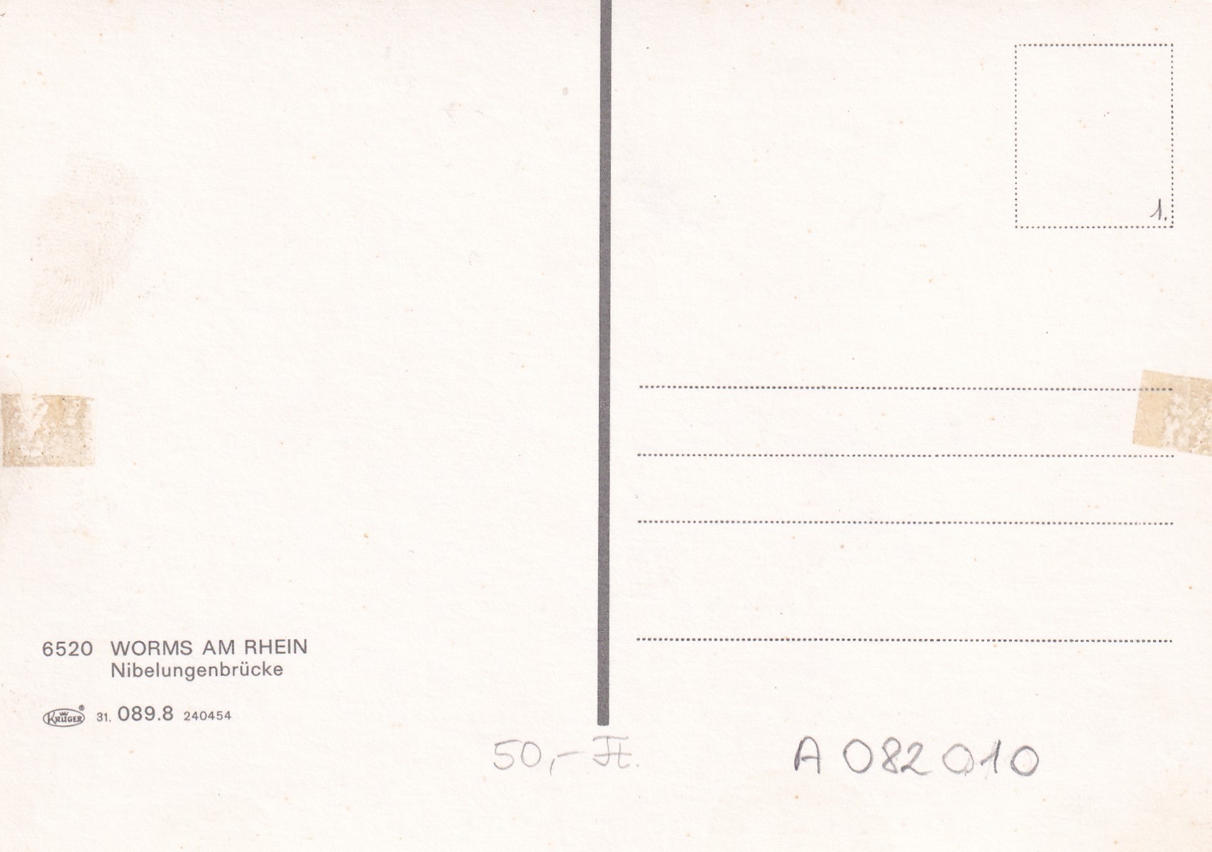 1.089- 8.31 Krüger Postcard Germany Worms am Rhein_0001