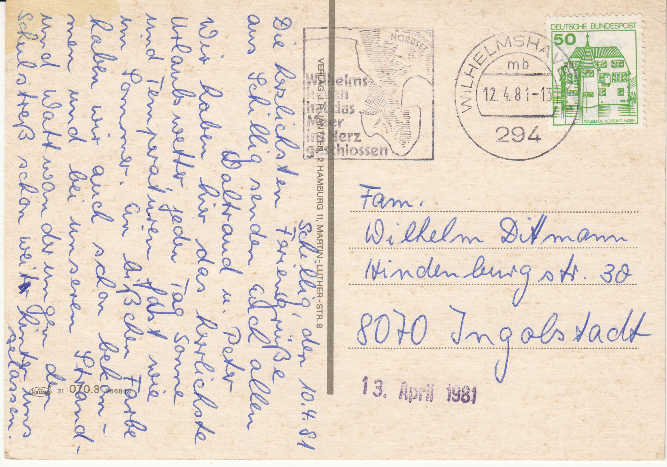 1.070G- 3.31 Krüger Postcard Germany Schilling_0001