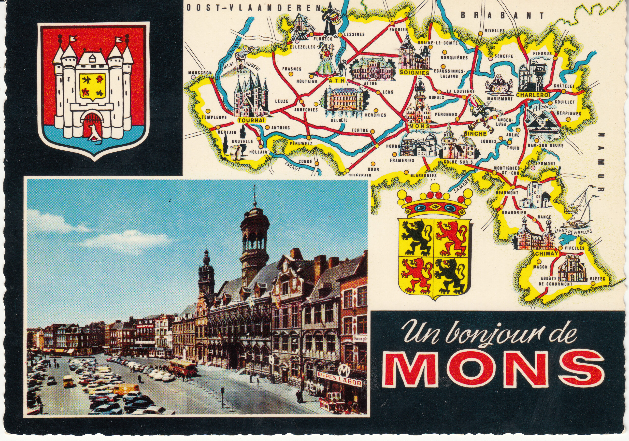 1.073- 7 Krüger Postcard Belgium Mons