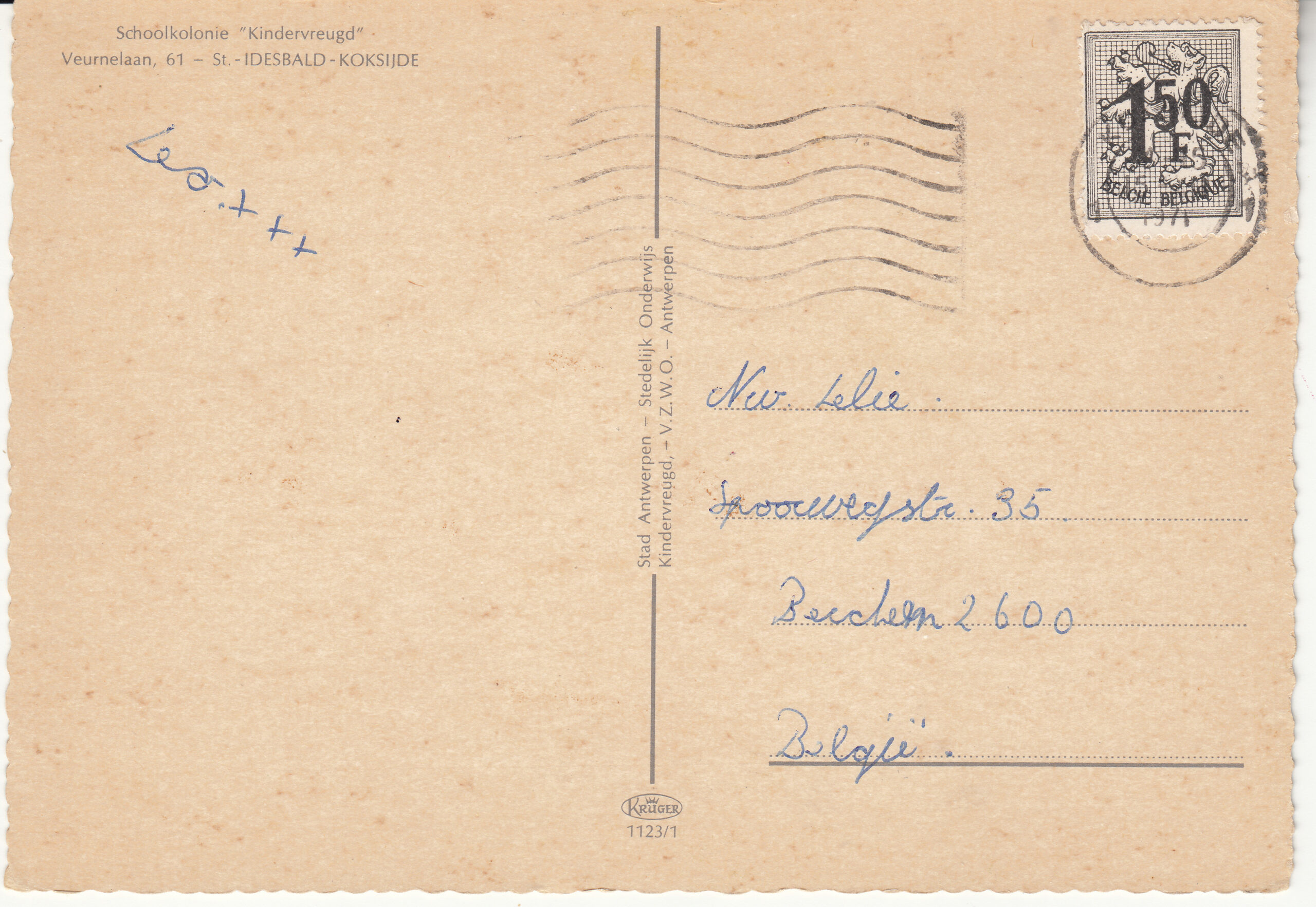1.123- 1 Krüger Postcard Belgium Koksijde_0001