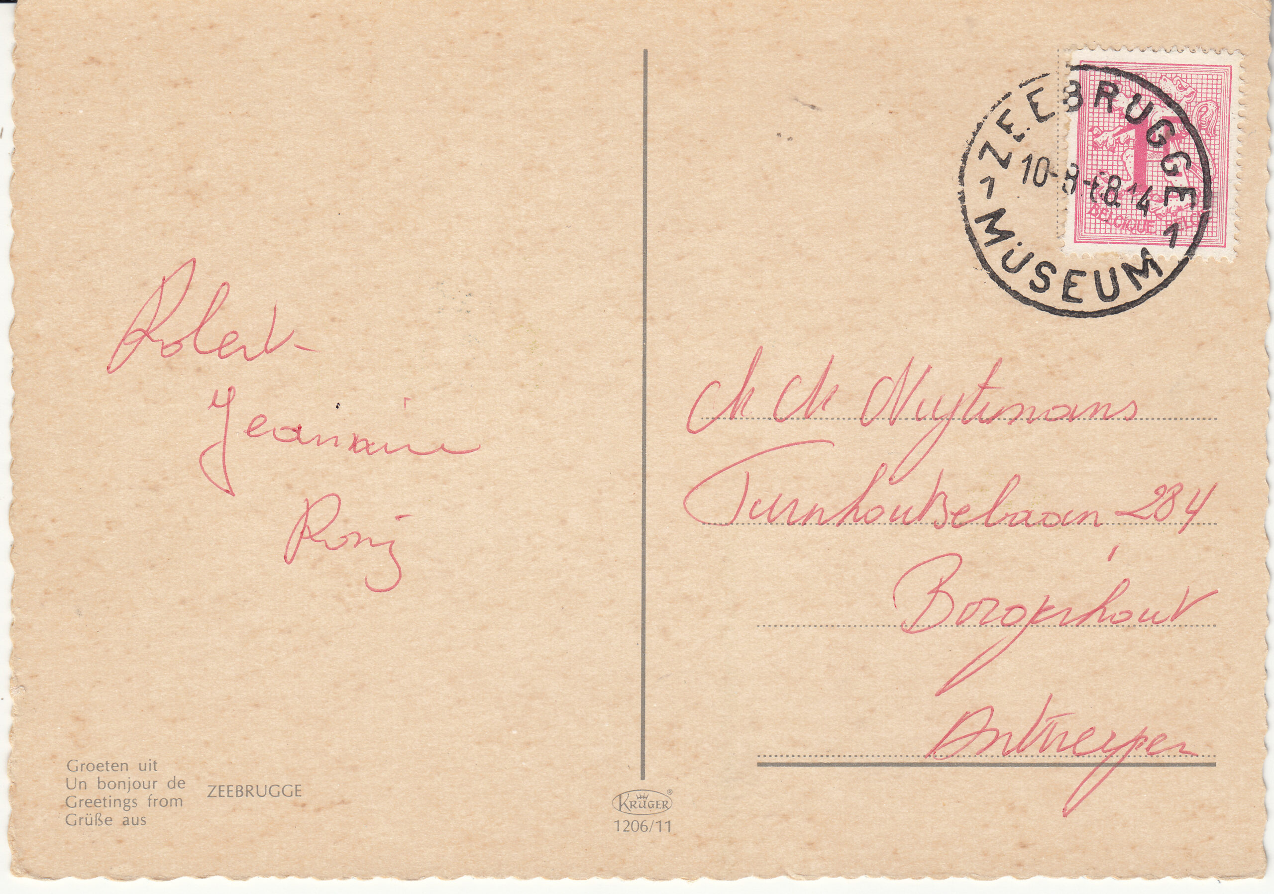 1.206- 11 Krüger Postcard Belgium Zeebrugge_0001