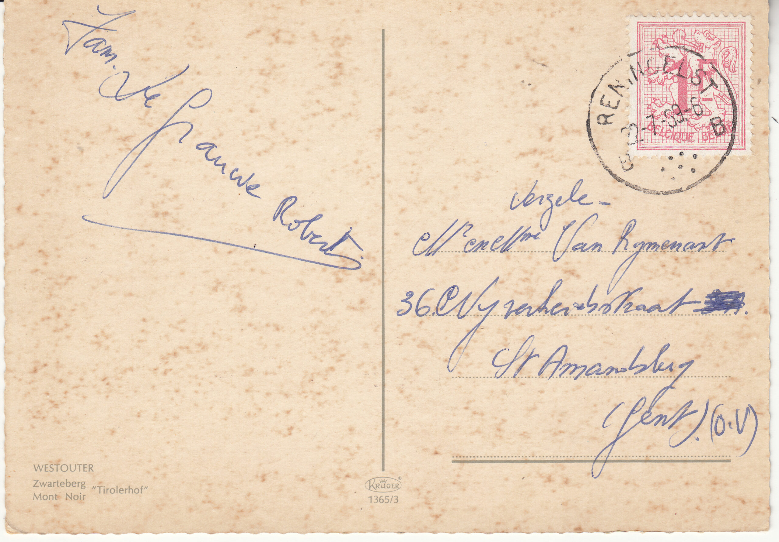 1.365- 3 Krüger Postcard Belgium Westouter_0001