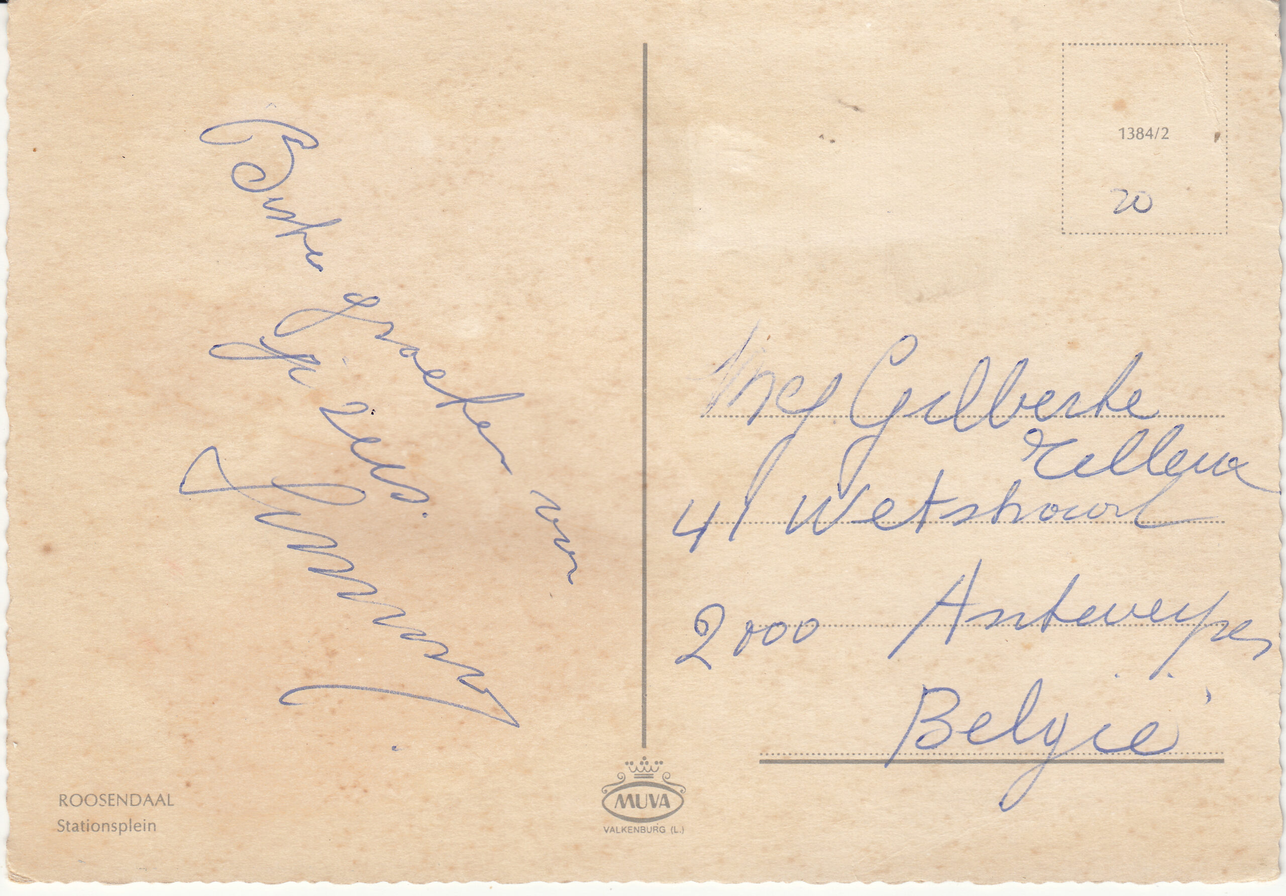 1.384- 2 MUVA Postcard Netherlands-Holland Roosendaal_000