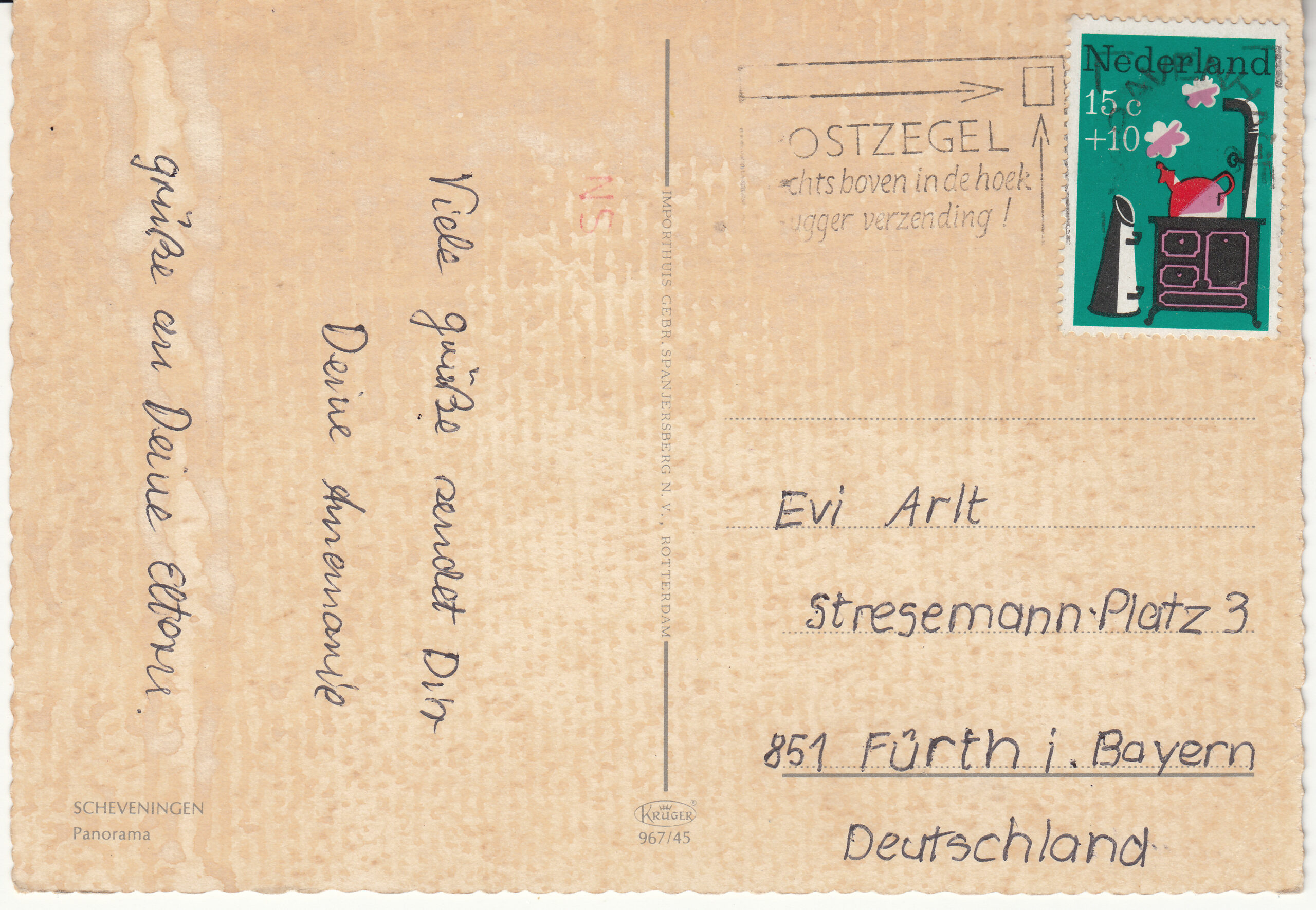 0.967- 45 Krüger Postcard Netherlands-Holland Scheveningen_0001