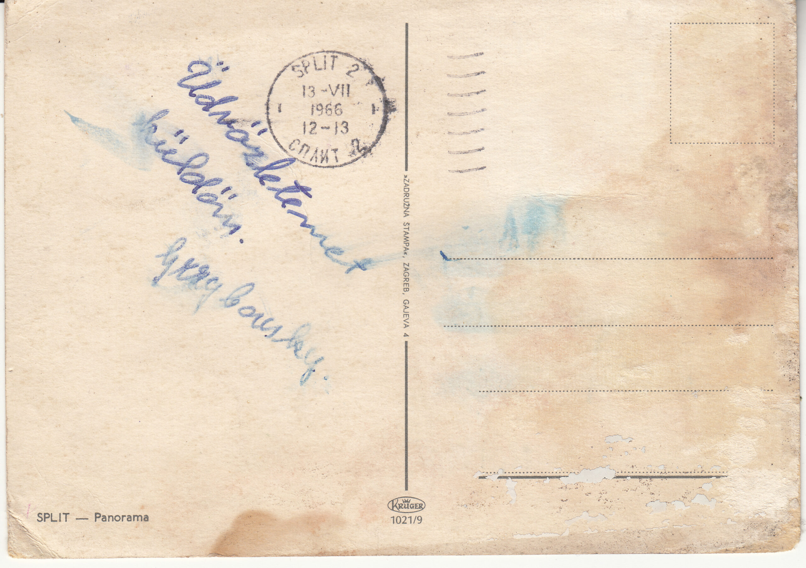 1.021C- 9 Krüger Postcard Croatia Split_0001