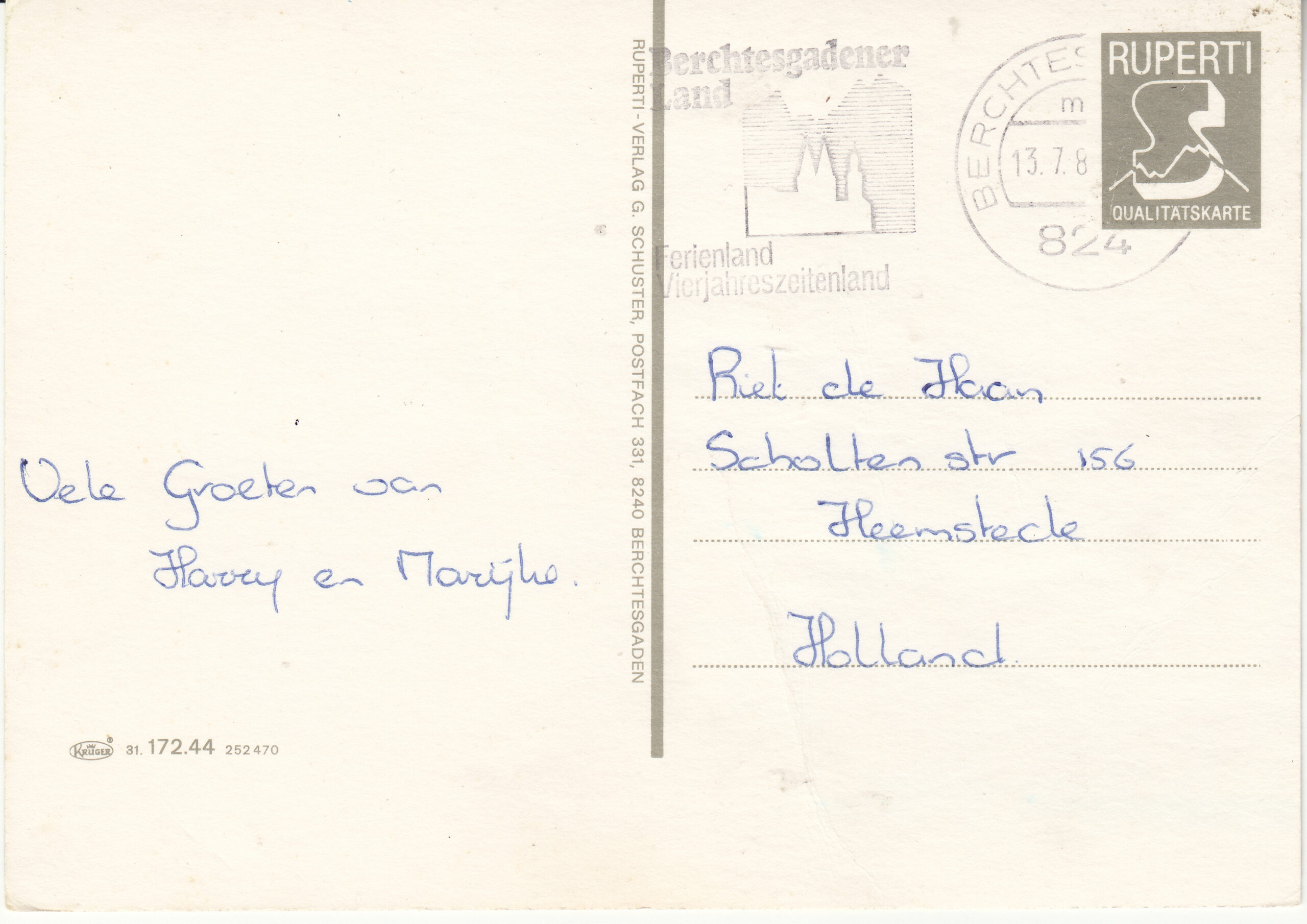 1.172- 44.31 Krüger Postcard Germany Berchtesgaden_0001
