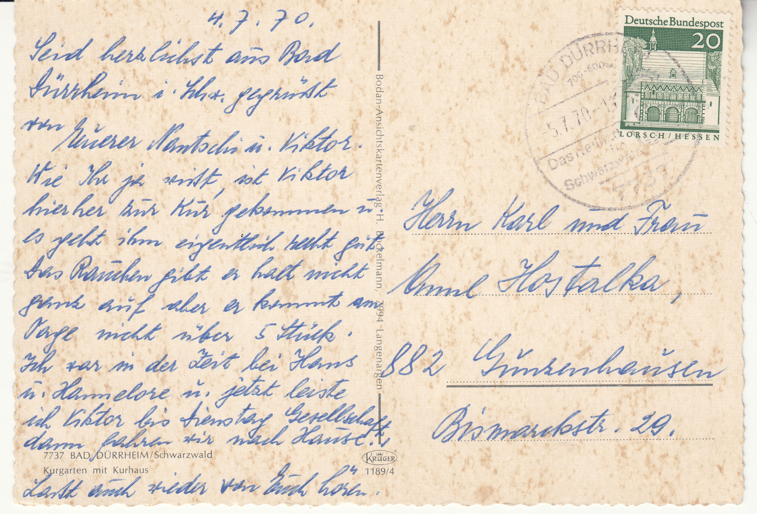 1.189- 4 Krüger Postcard Germany Bad Dürrheim_0001