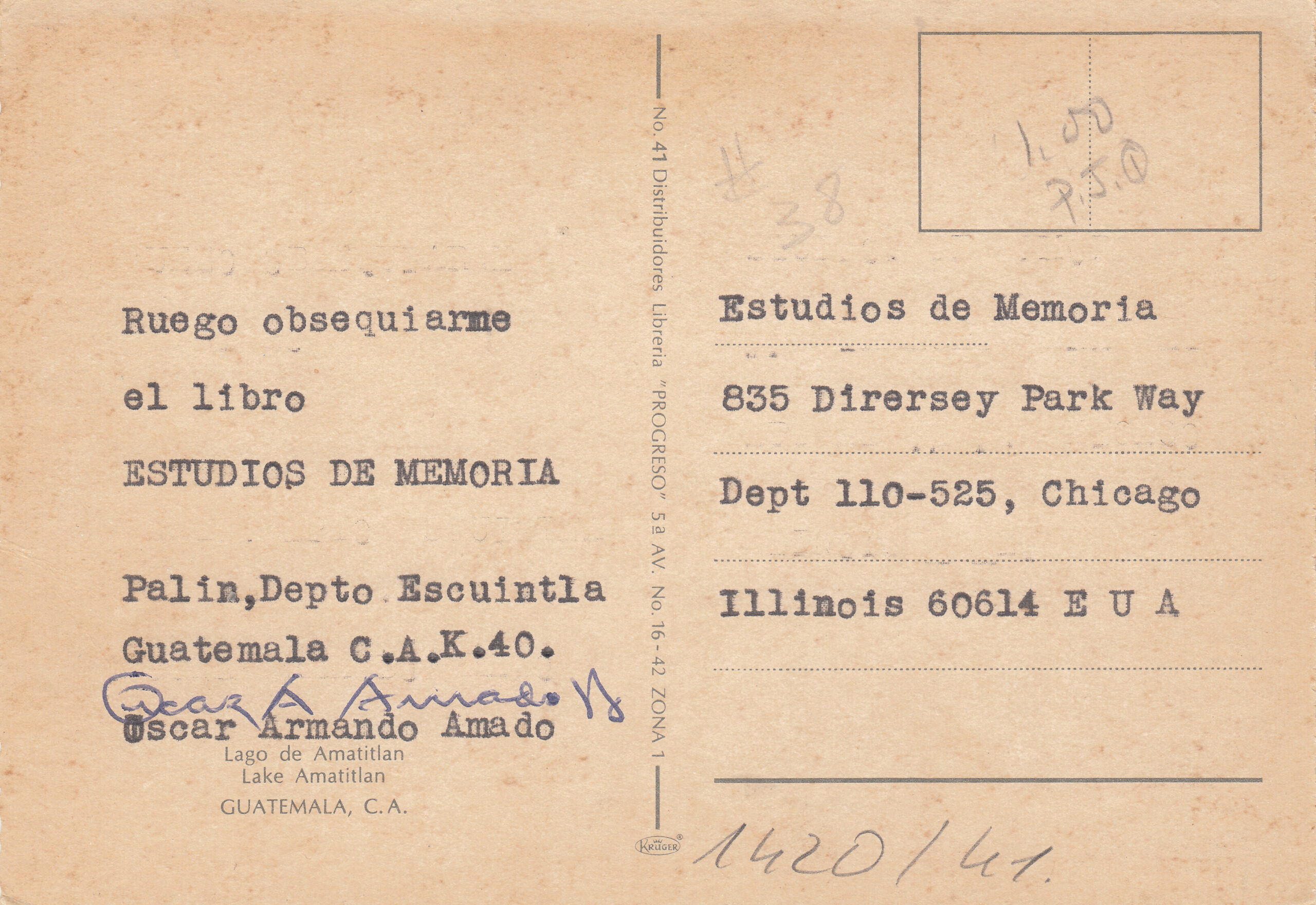 1.420- 41 Kruger Postcard Guatemala_0001