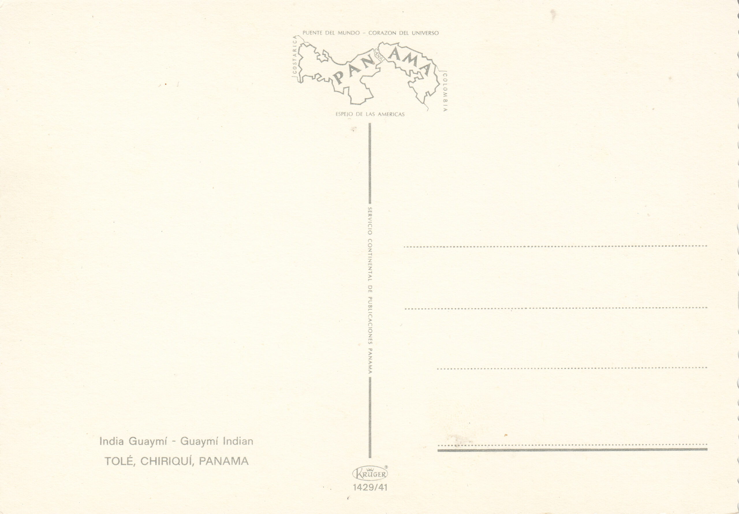 1.429- 41 Krüger Postcard Panama_0001