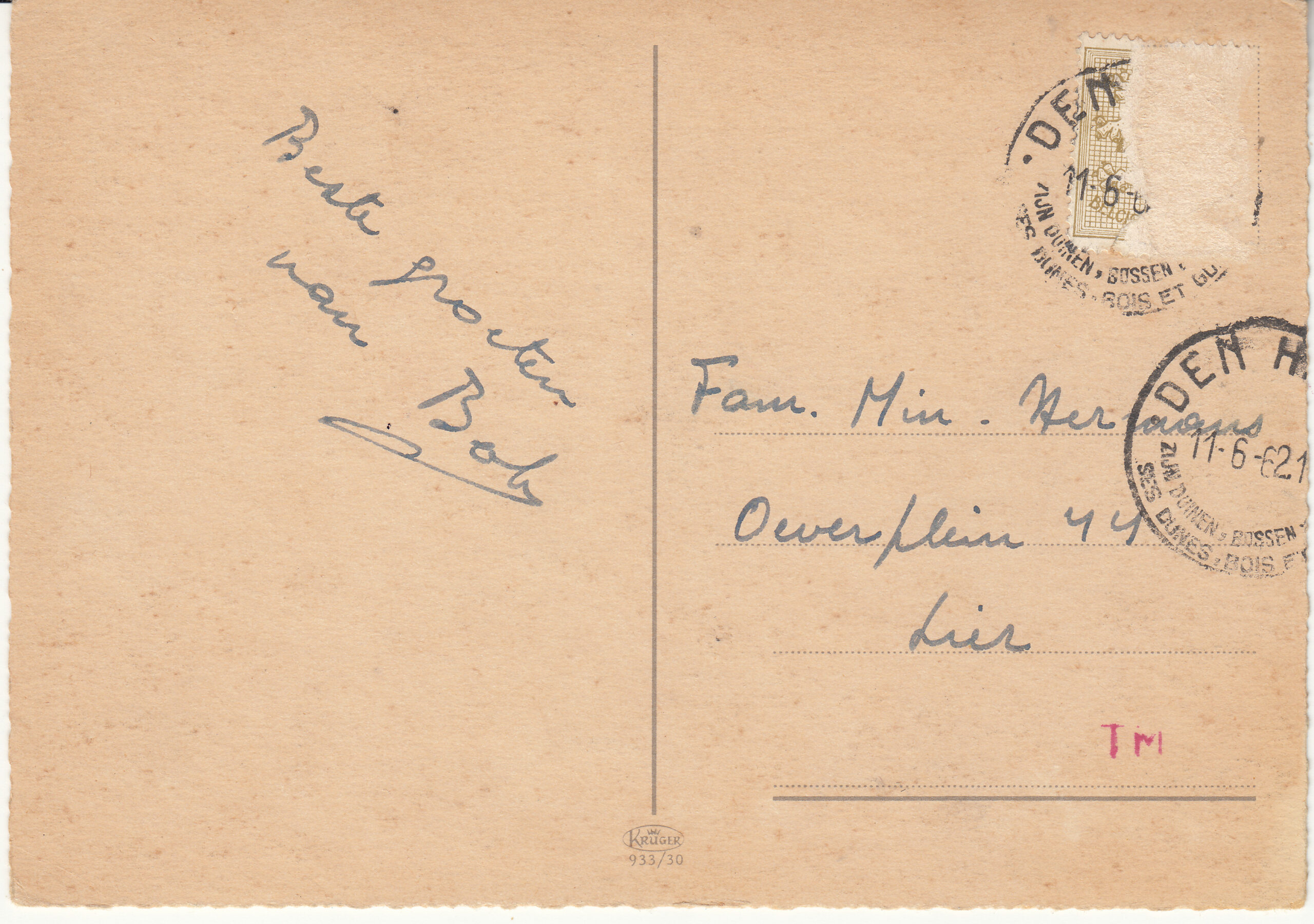 0.933- 30 Krüger Postcard Belgium Ostende_0001